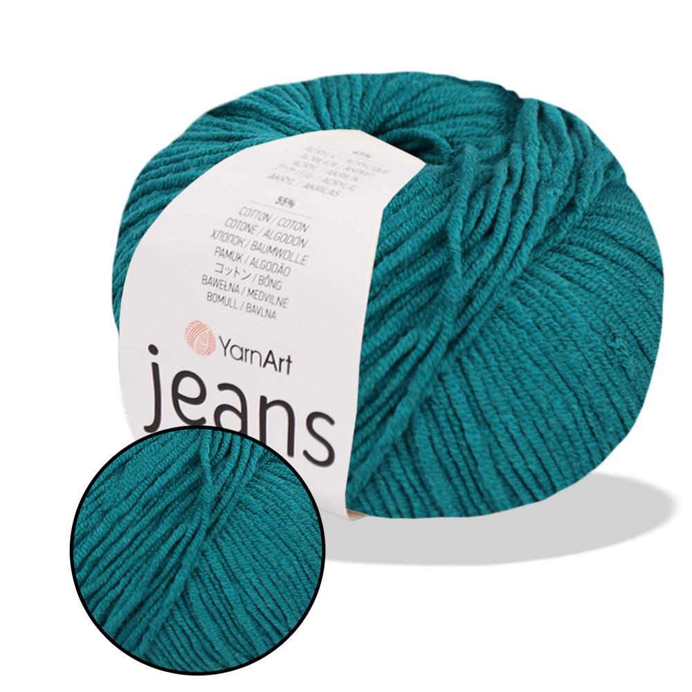 YarnArt Jeans, 62 colors, 1.75 oz / 174 yds
