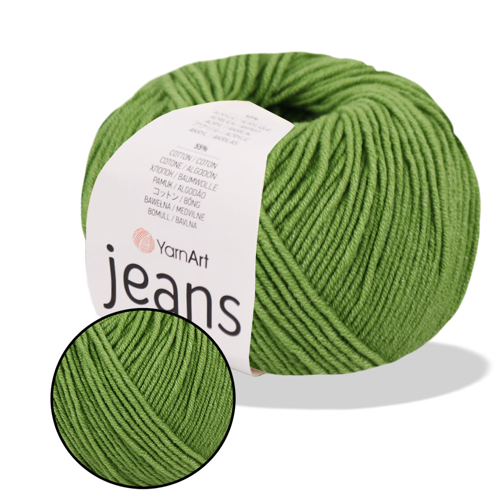 YarnArt Jeans, 62 colors, 1.75 oz / 174 yds