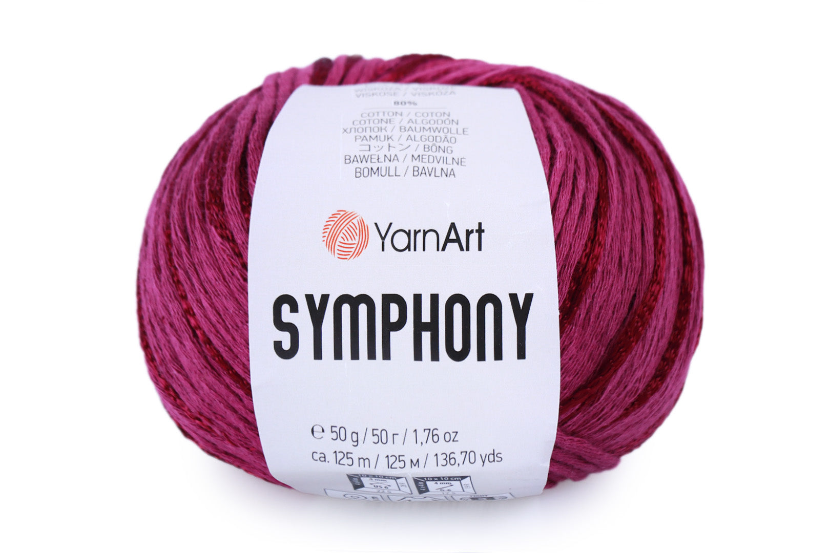 YarnArt Symphony, 23 colors, 1.76 oz / 136 yards