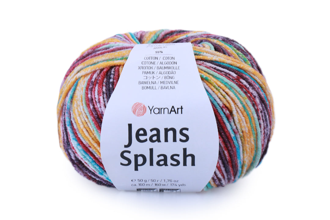 YarnArt Jeans Splash, 8 colors, 1.76 oz / 174 yds