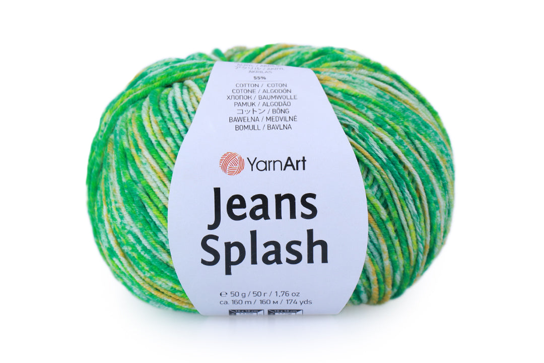 YarnArt Jeans Splash, 8 colors, 1.76 oz / 174 yds