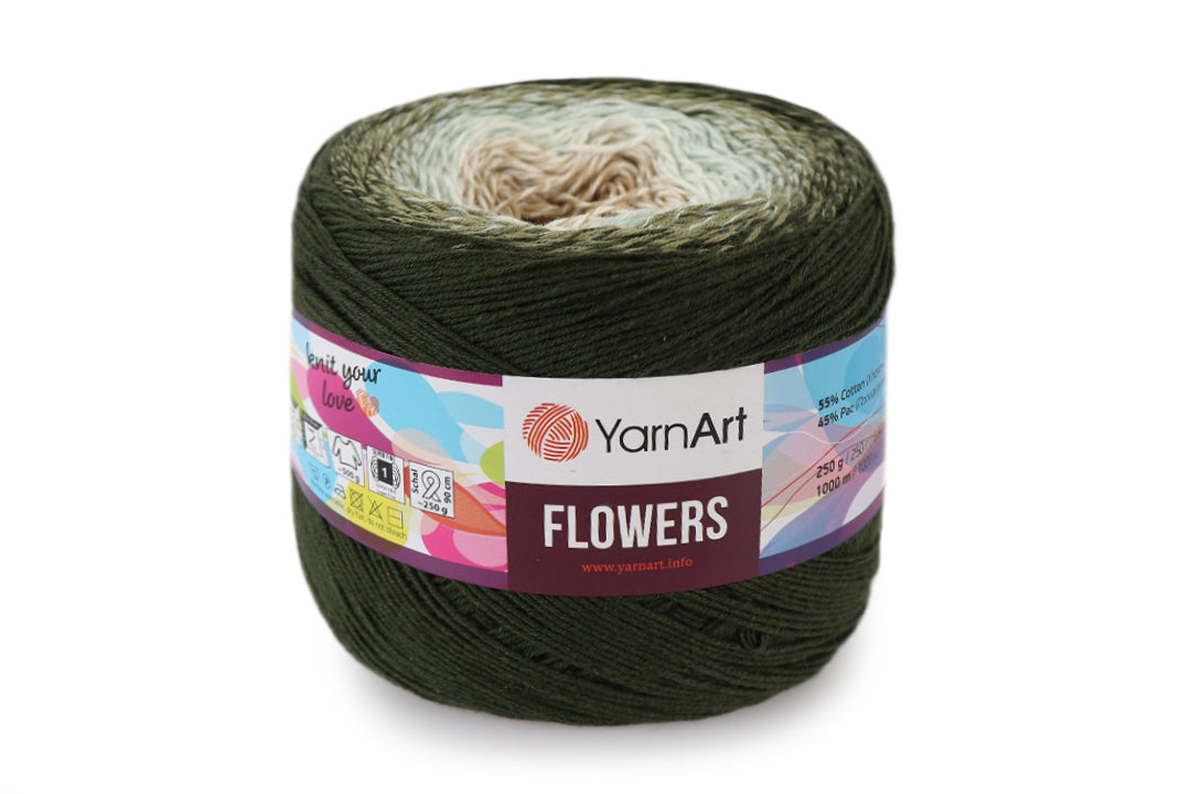 YarnArt Flowers, 49 colors, 8.8 oz / 1094 yds