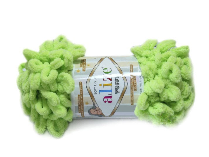 Alize Puffy, 82 Colors, Chenille Loop Yarn, 3.52 oz / 9.8 yards