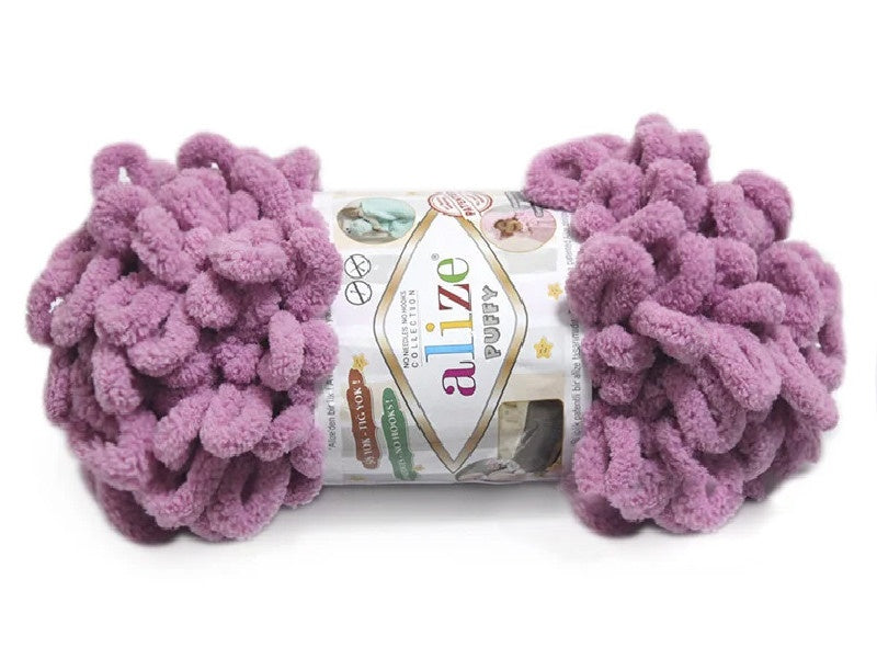 Alize Puffy, 82 Colors, Chenille Loop Yarn, 3.52 oz / 9.8 yards