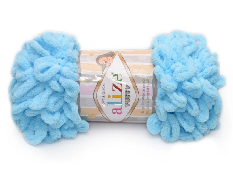 Alize Puffy, 82 Colors, Chenille Loop Yarn, 3.52 oz / 9.8 yards