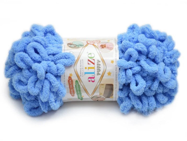 Alize Puffy, 82 Colors, Chenille Loop Yarn, 3.52 oz / 9.8 yards