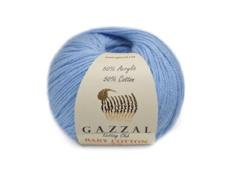 Gazzal Baby Cotton 25, 24 colors, 0.88 oz / 90 yards
