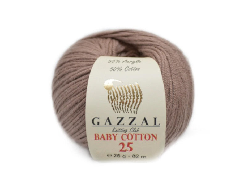 Gazzal Baby Cotton 25, 24 colors, 0.88 oz / 90 yards