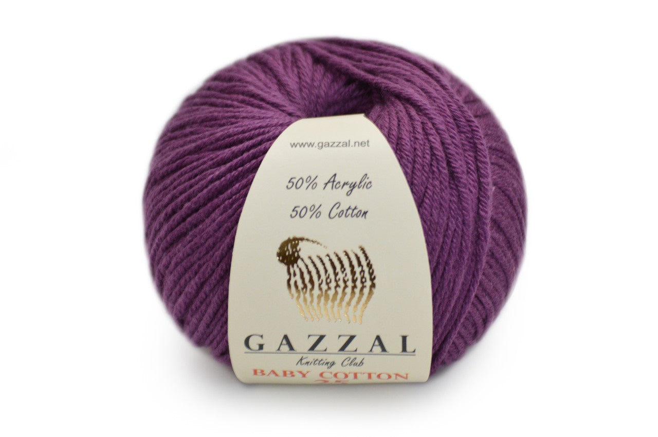 Gazzal Baby Cotton 25, 24 colors, 0.88 oz / 90 yards