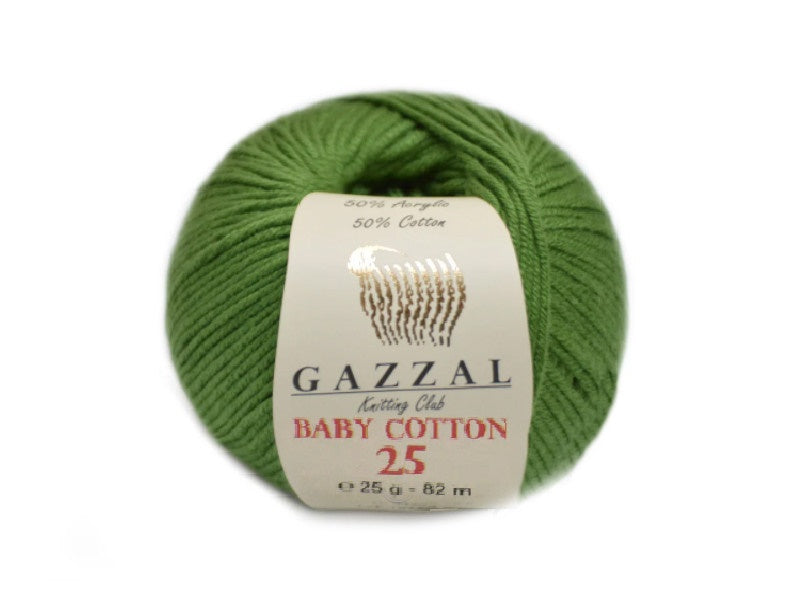 Gazzal Baby Cotton 25, 24 colors, 0.88 oz / 90 yards
