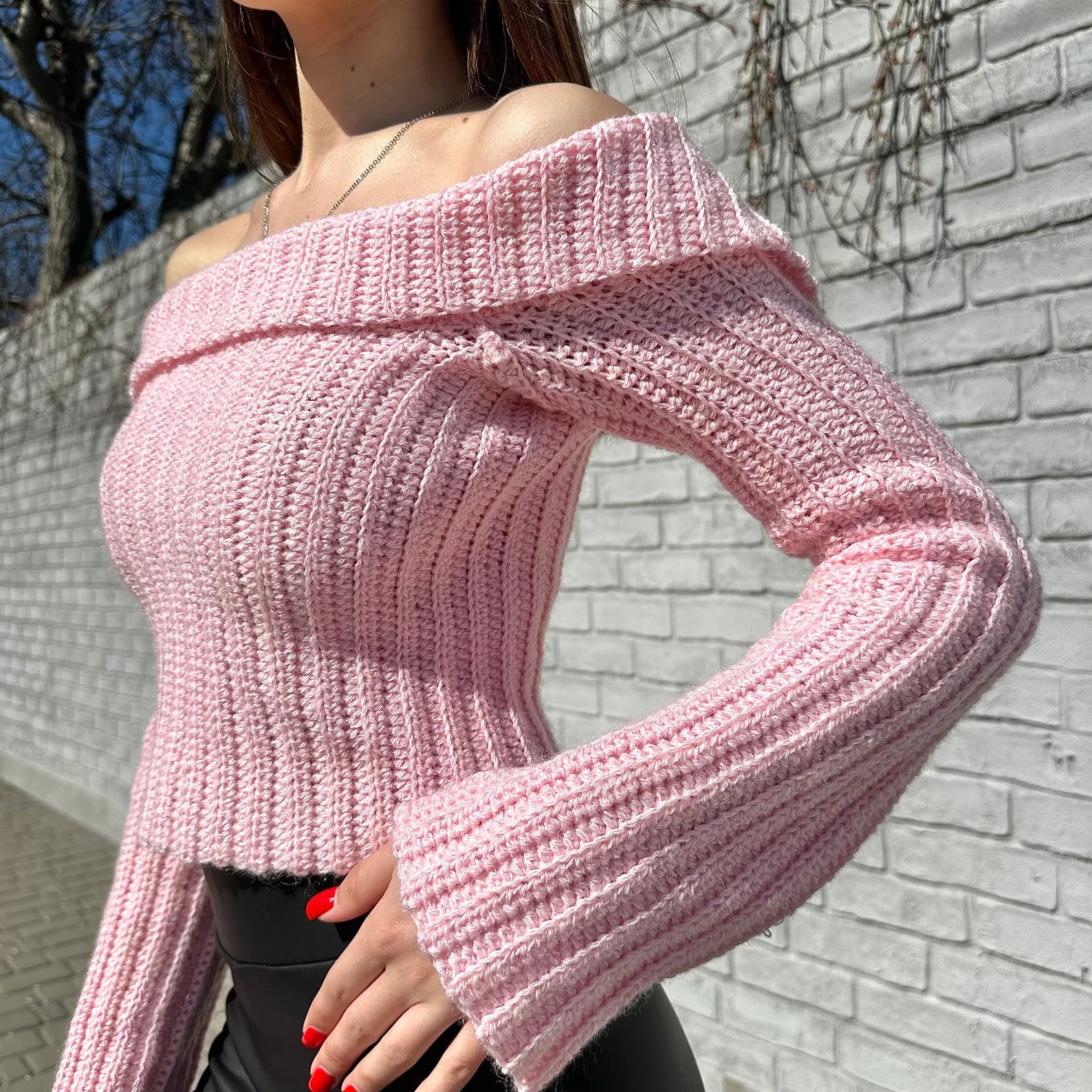 Women’s Off-the-shoulder Top Crochet Kit (skill level Intermediate)