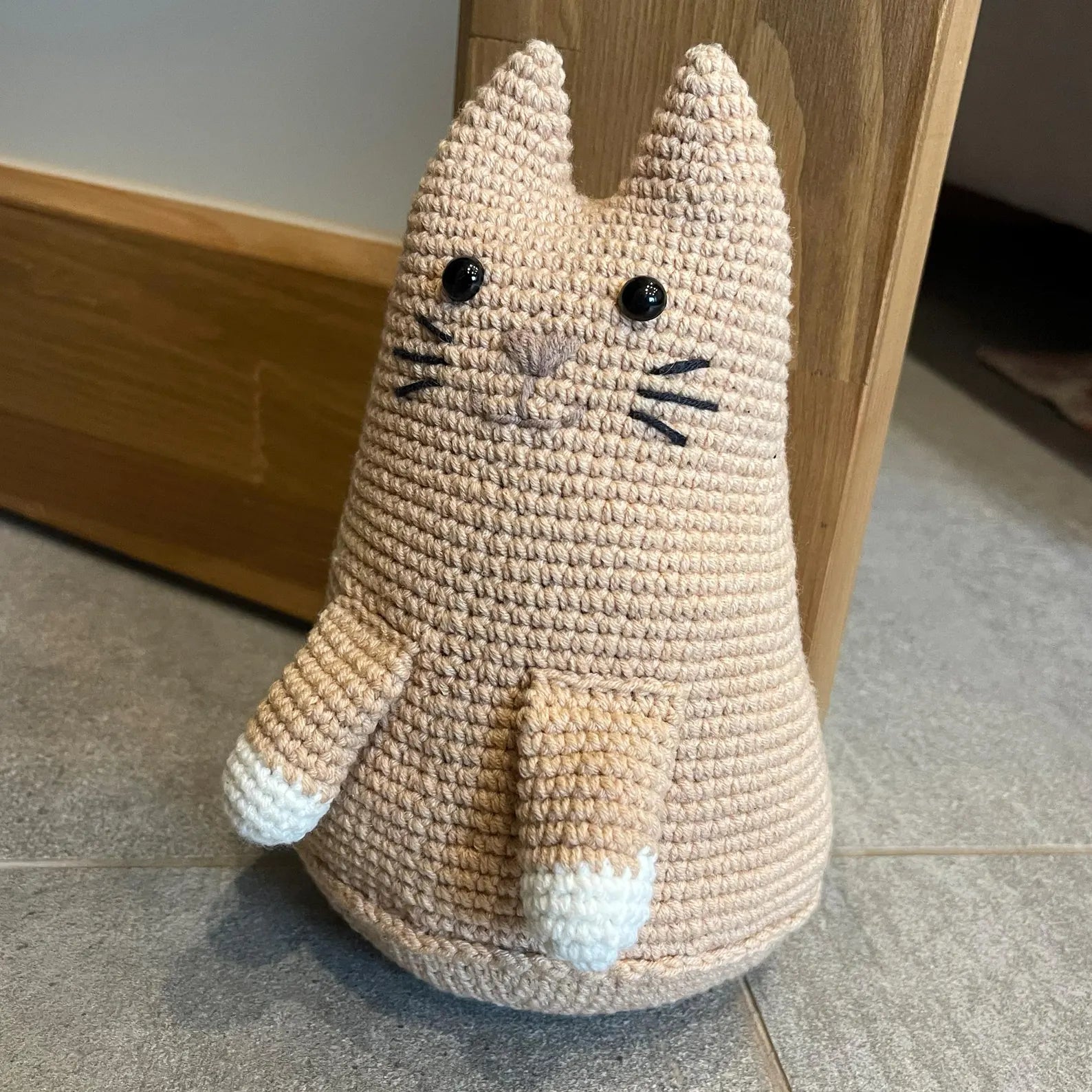 Pattern + Materials Kitty Door Stop Crochet KIT (skill level Beginner)