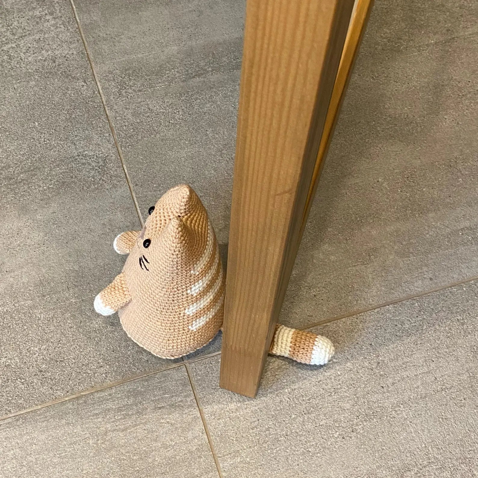 Pattern + Materials Kitty Door Stop Crochet KIT (skill level Beginner)