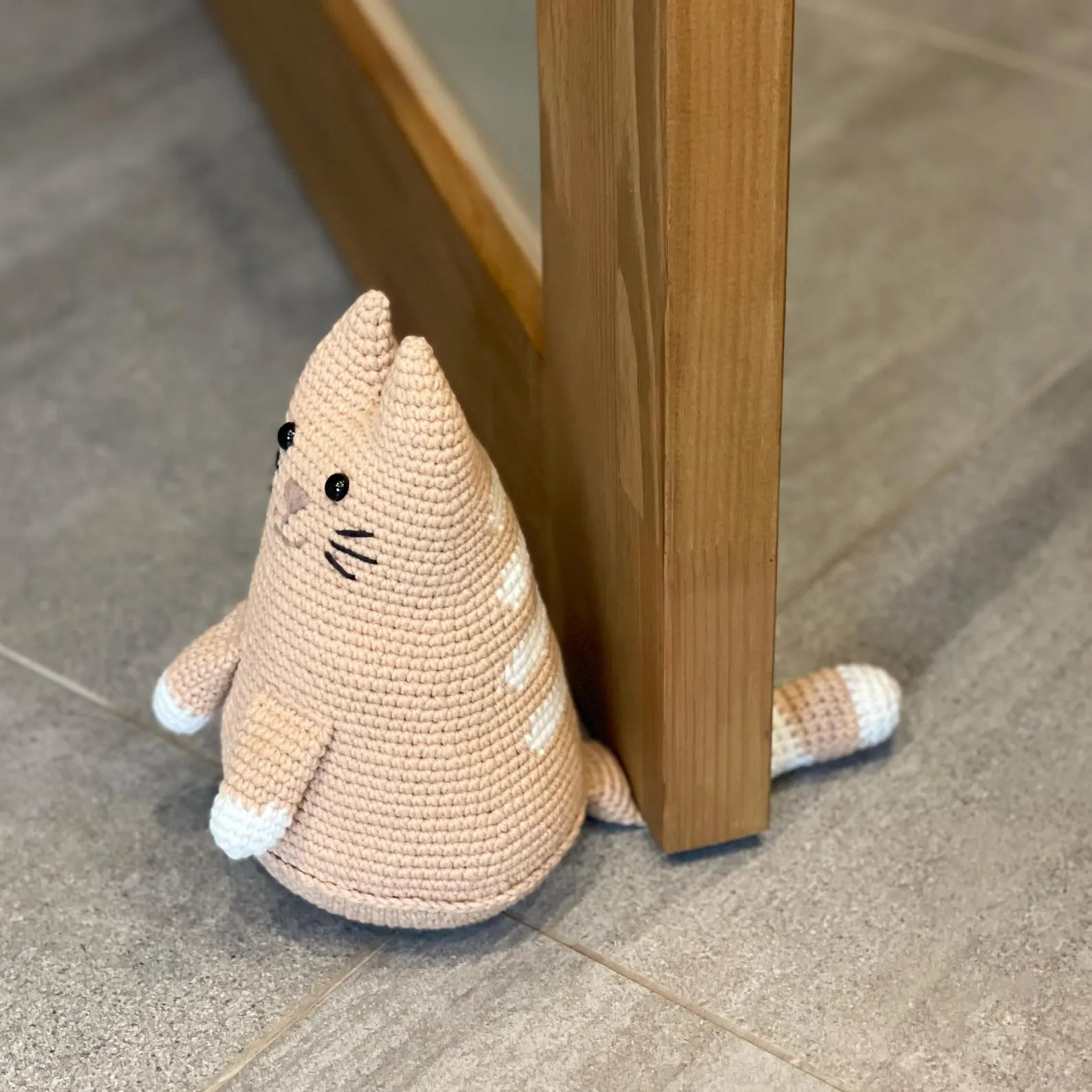 Pattern + Materials Kitty Door Stop Crochet KIT (skill level Beginner)