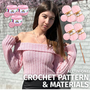 Women’s Off-the-shoulder Top Crochet Kit (skill level Intermediate)