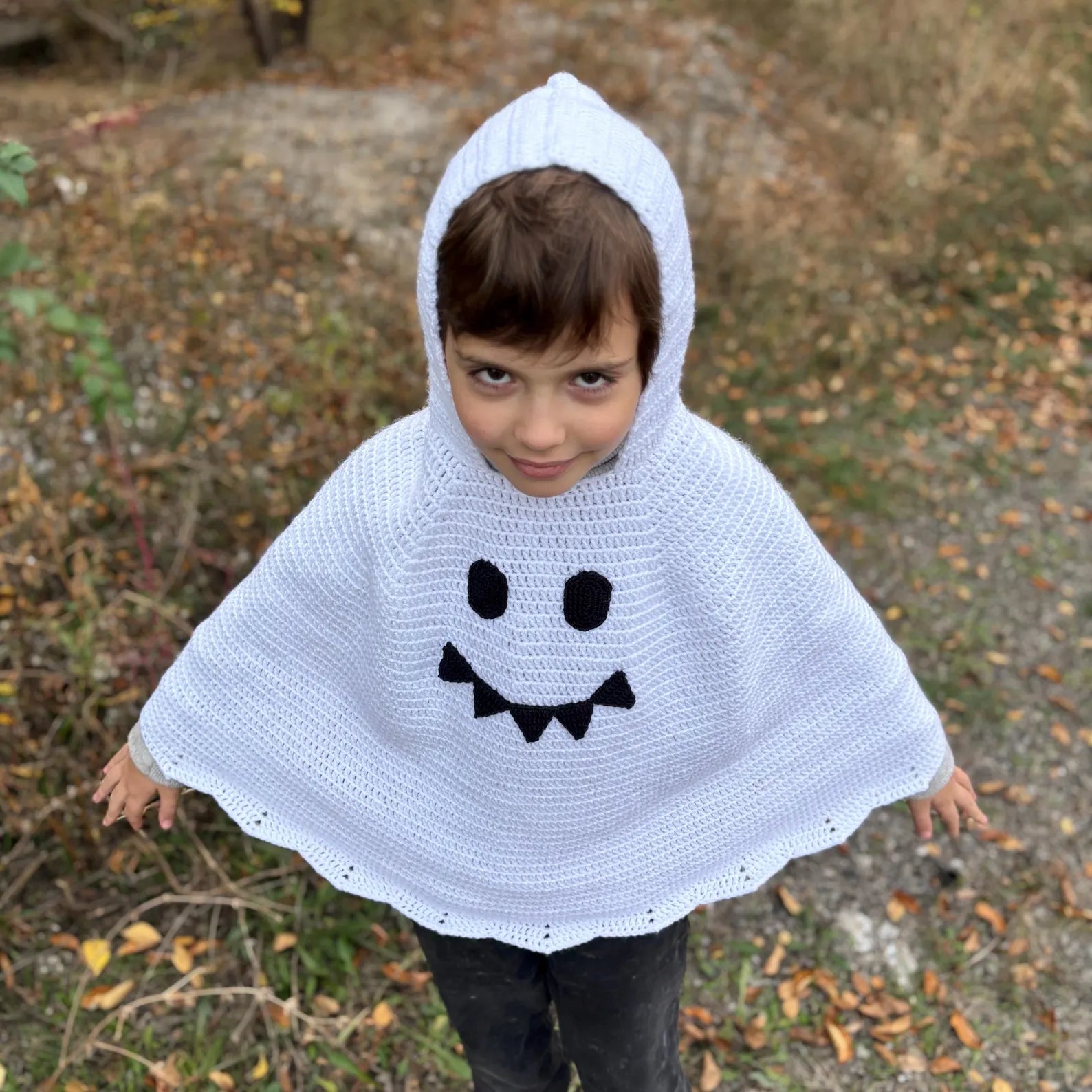 KID GHOST PONCHO Crochet Pattern (skill level Beginner)
