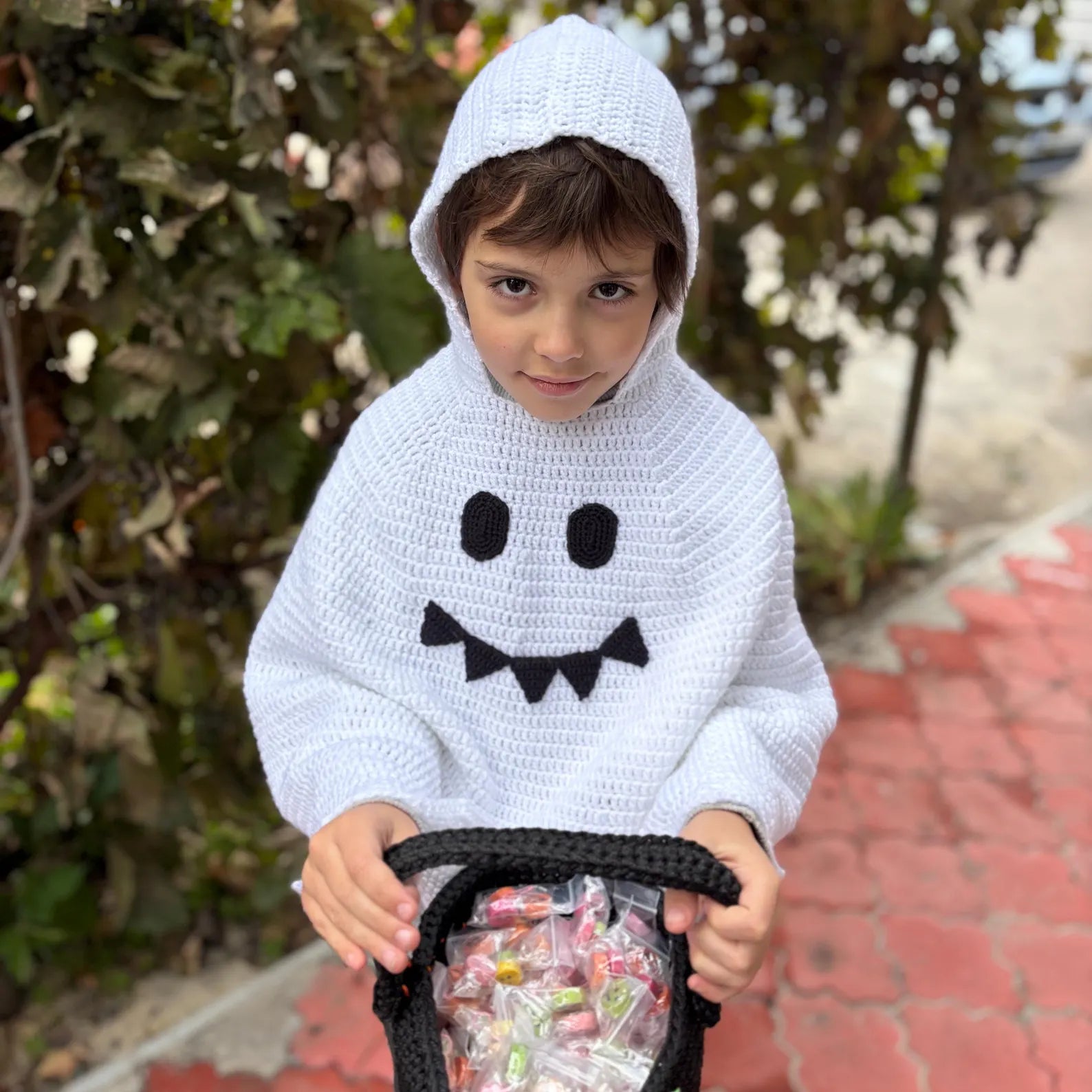 KID GHOST PONCHO Crochet Pattern (skill level Beginner)