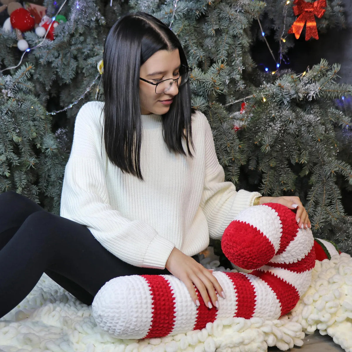Christmas Candy Cane Crochet Kit (skill level Beginner)