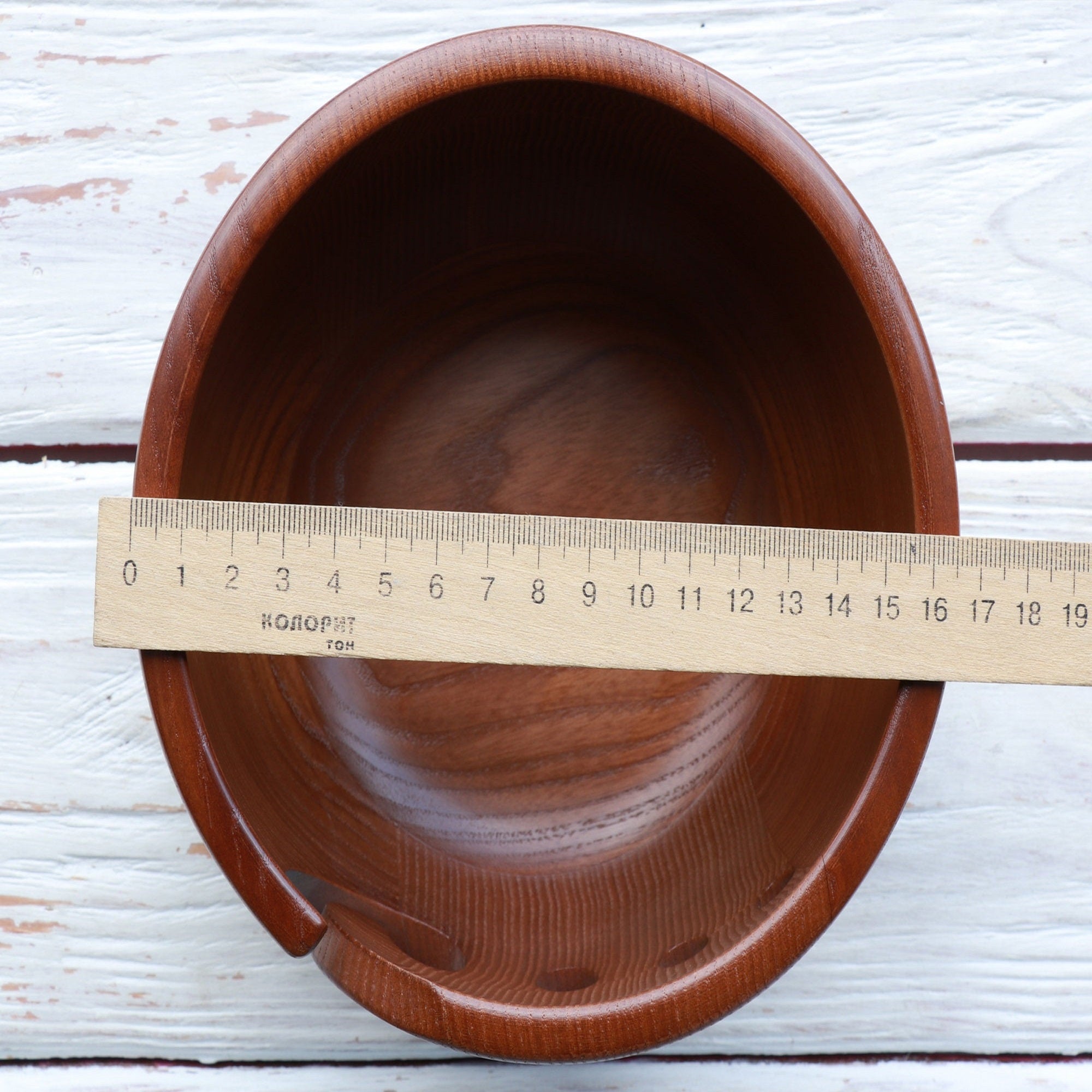 Wooden Yarn Bowl, 16.5 cm x 10 cm