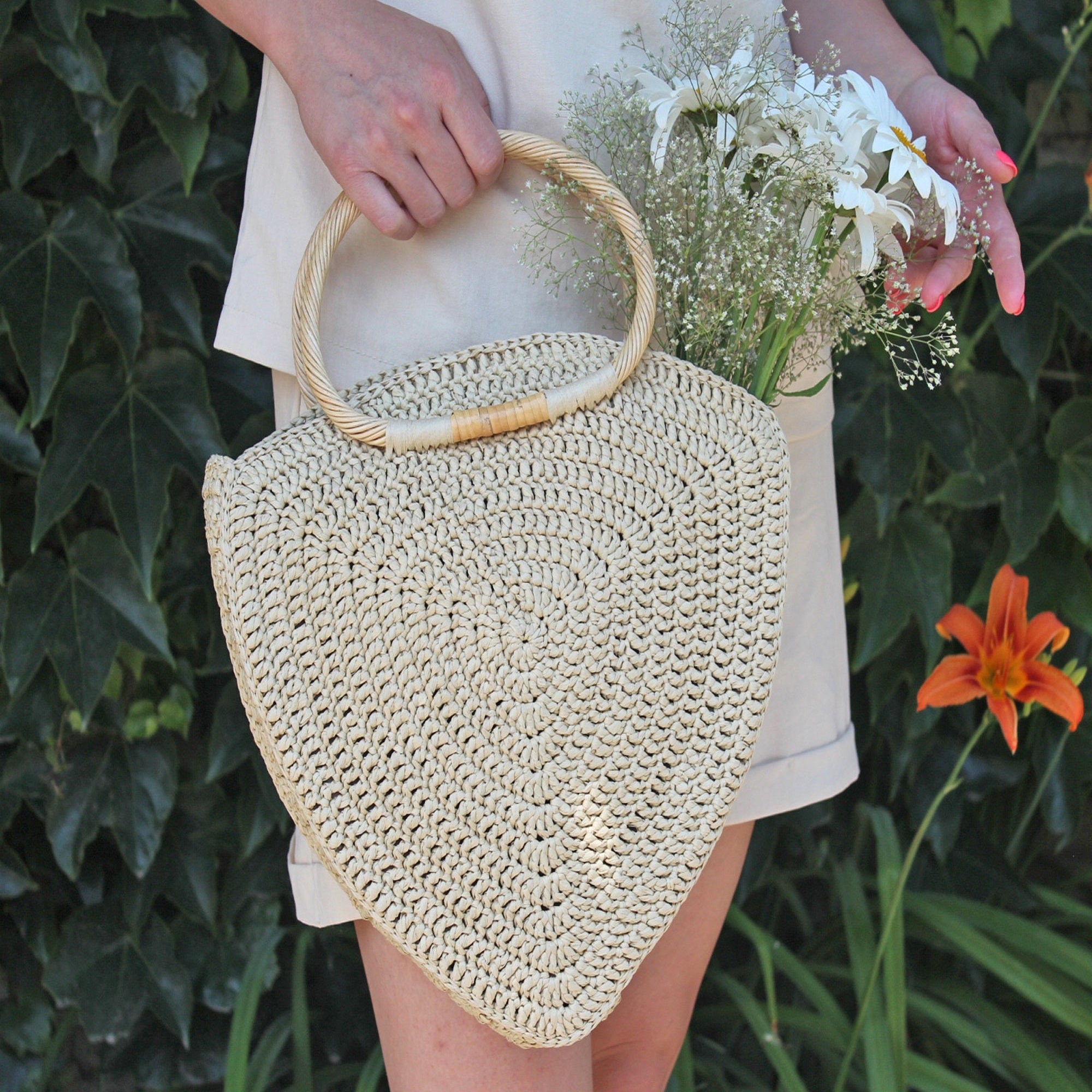 RAFFIA BAG Crochet Pattern (skill level beginner)