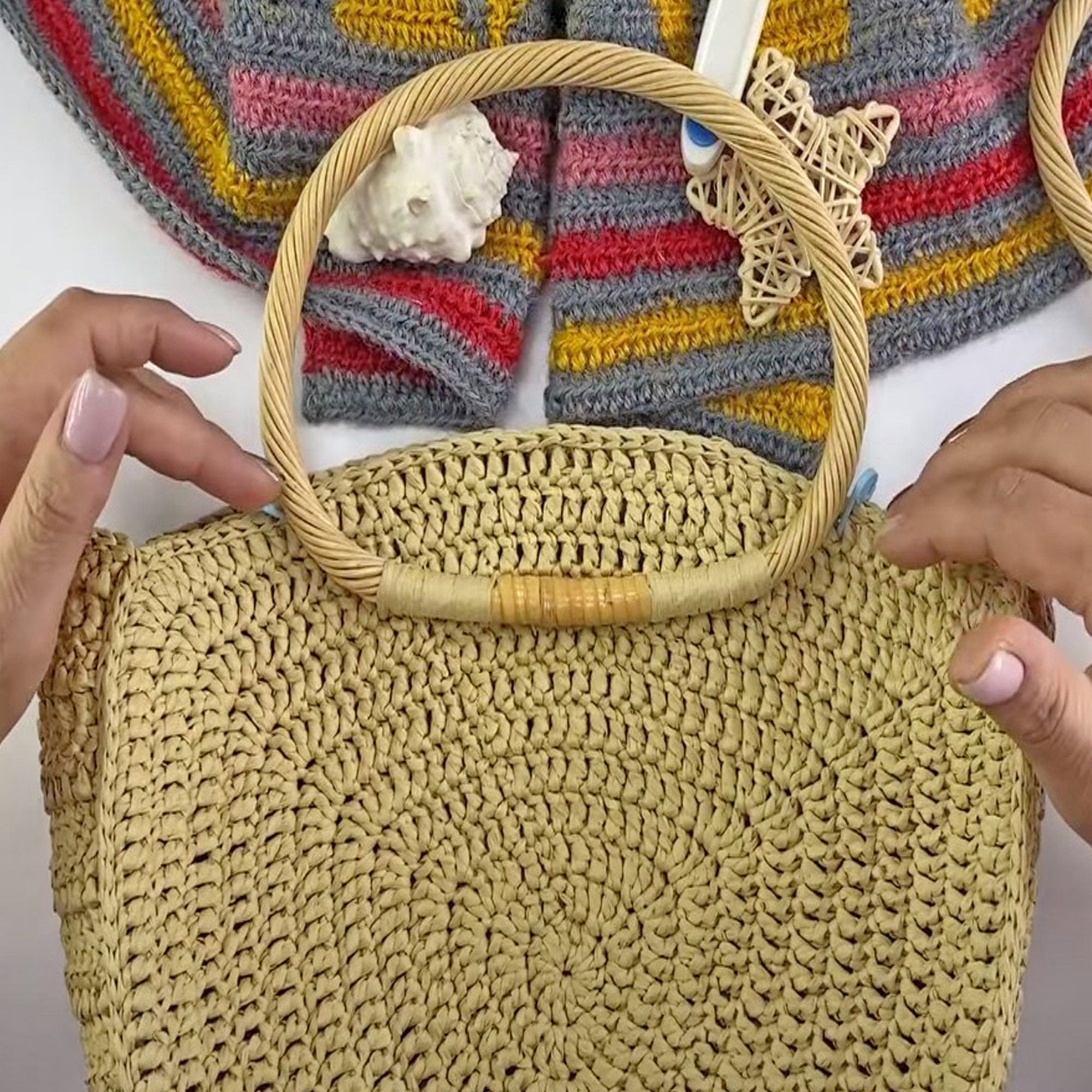 RAFFIA BAG Crochet Pattern (skill level beginner)