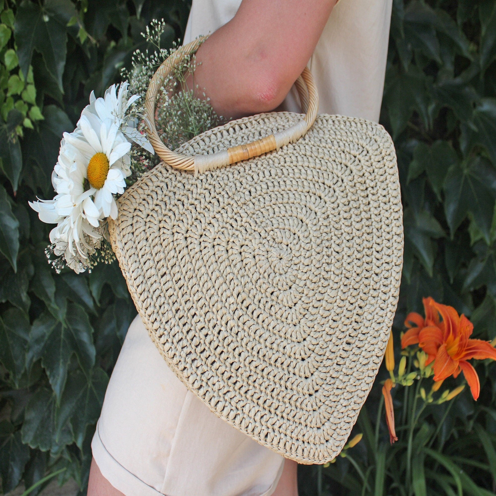 RAFFIA BAG Crochet Pattern (skill level beginner)