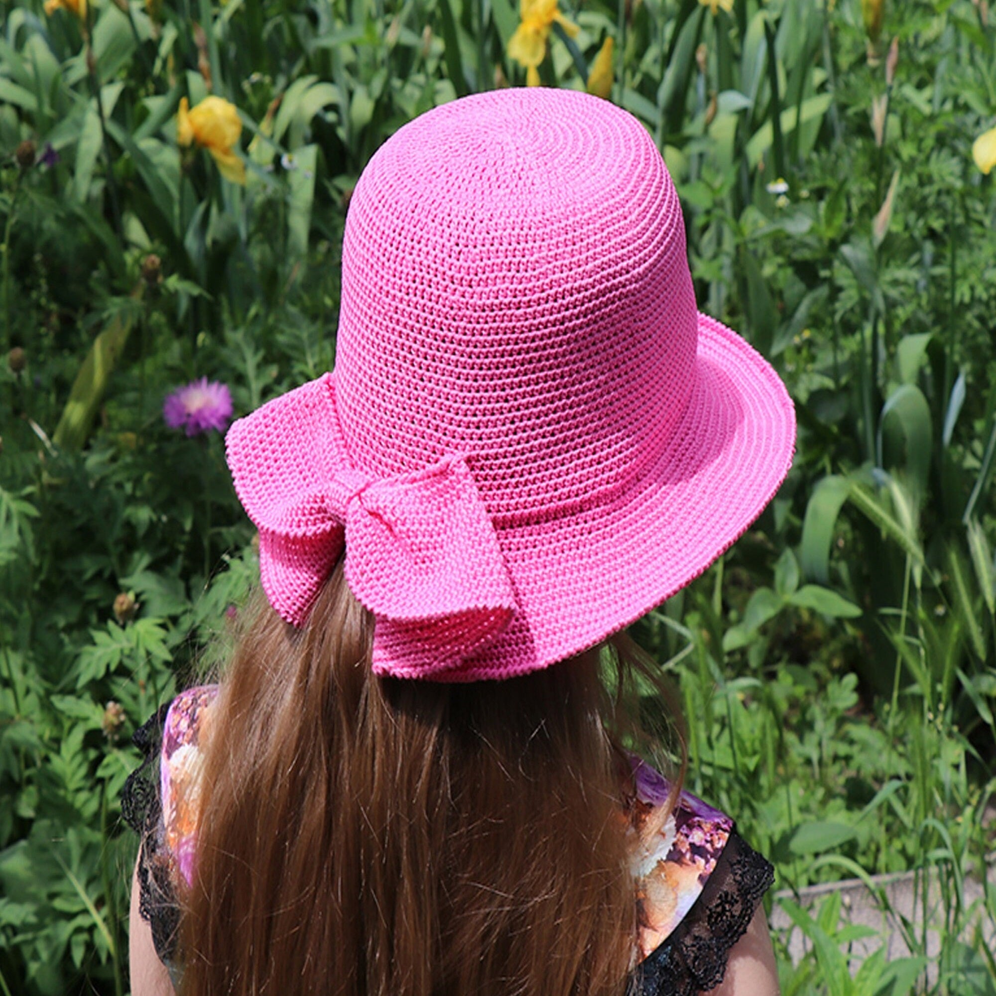 BOW HAT Crochet Pattern (skill level beginner)