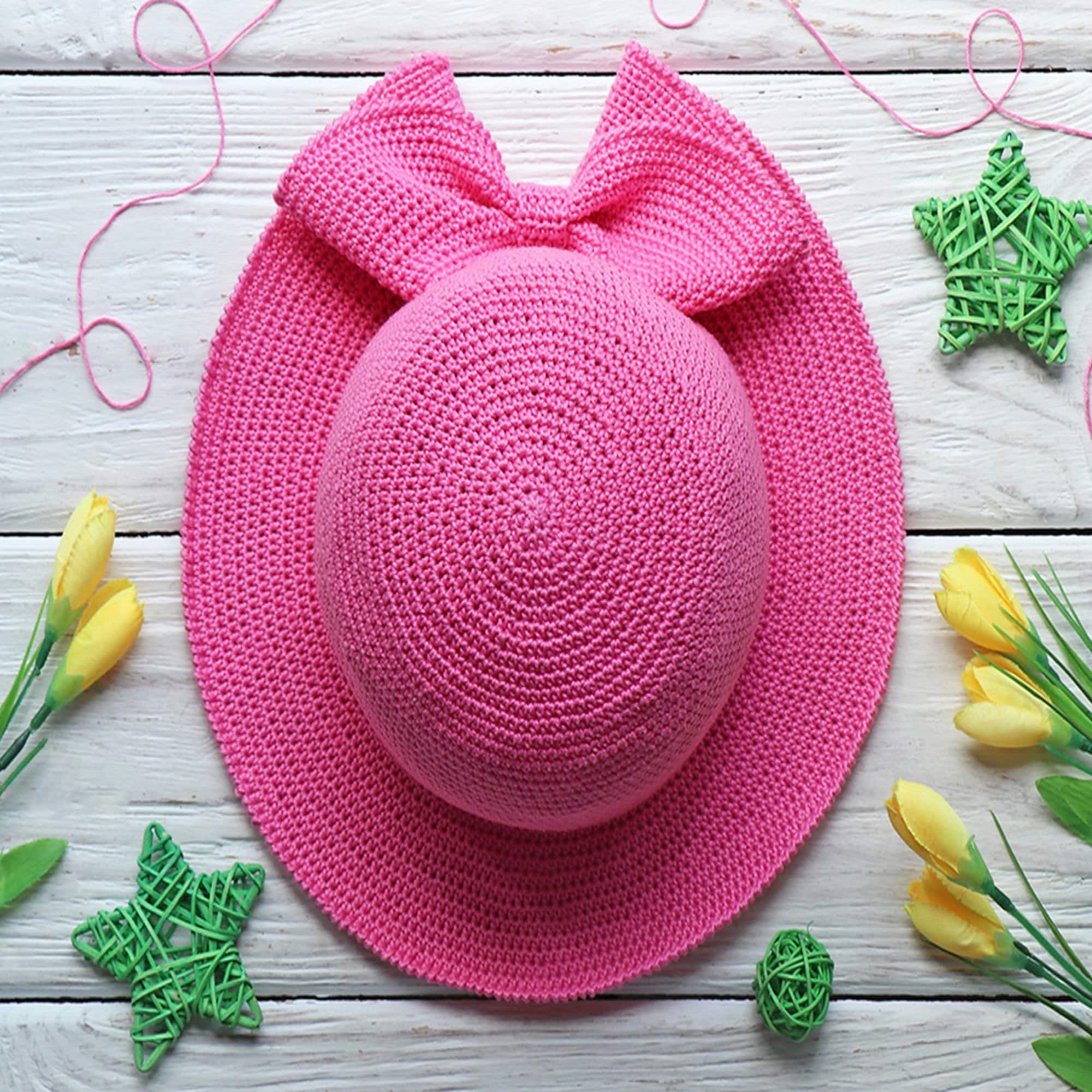 BOW HAT Crochet Pattern (skill level beginner)