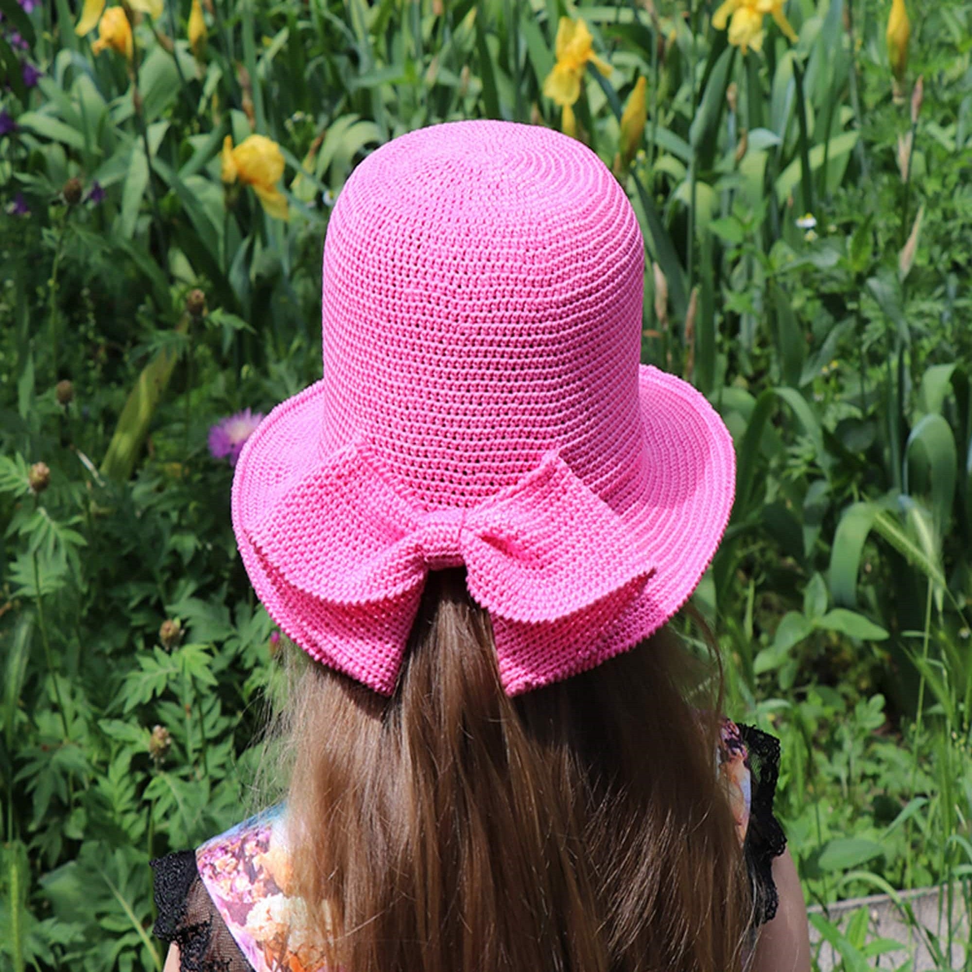 BOW HAT Crochet Pattern (skill level beginner)