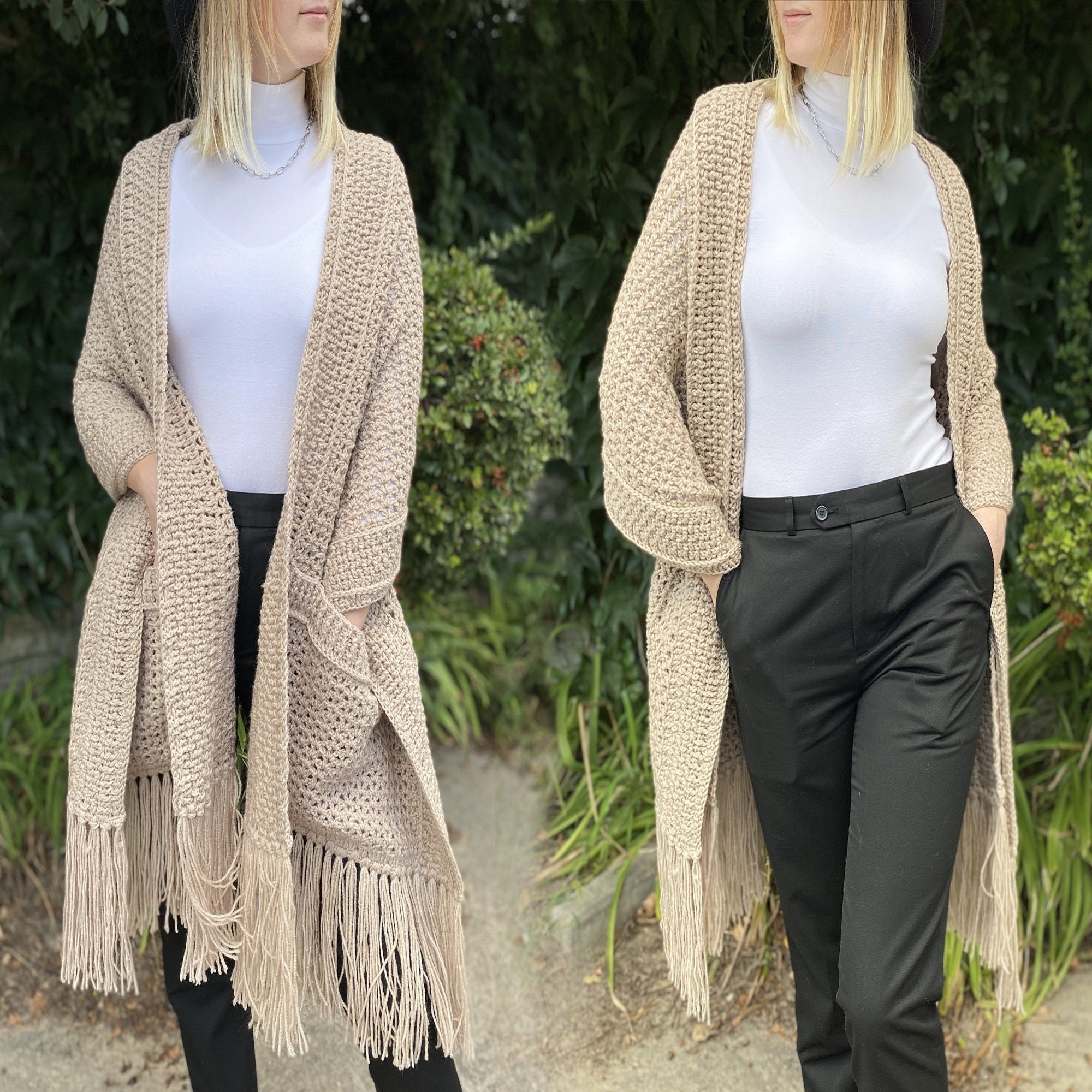 POCKET SHAWL Crochet Pattern (skill level intermediate)