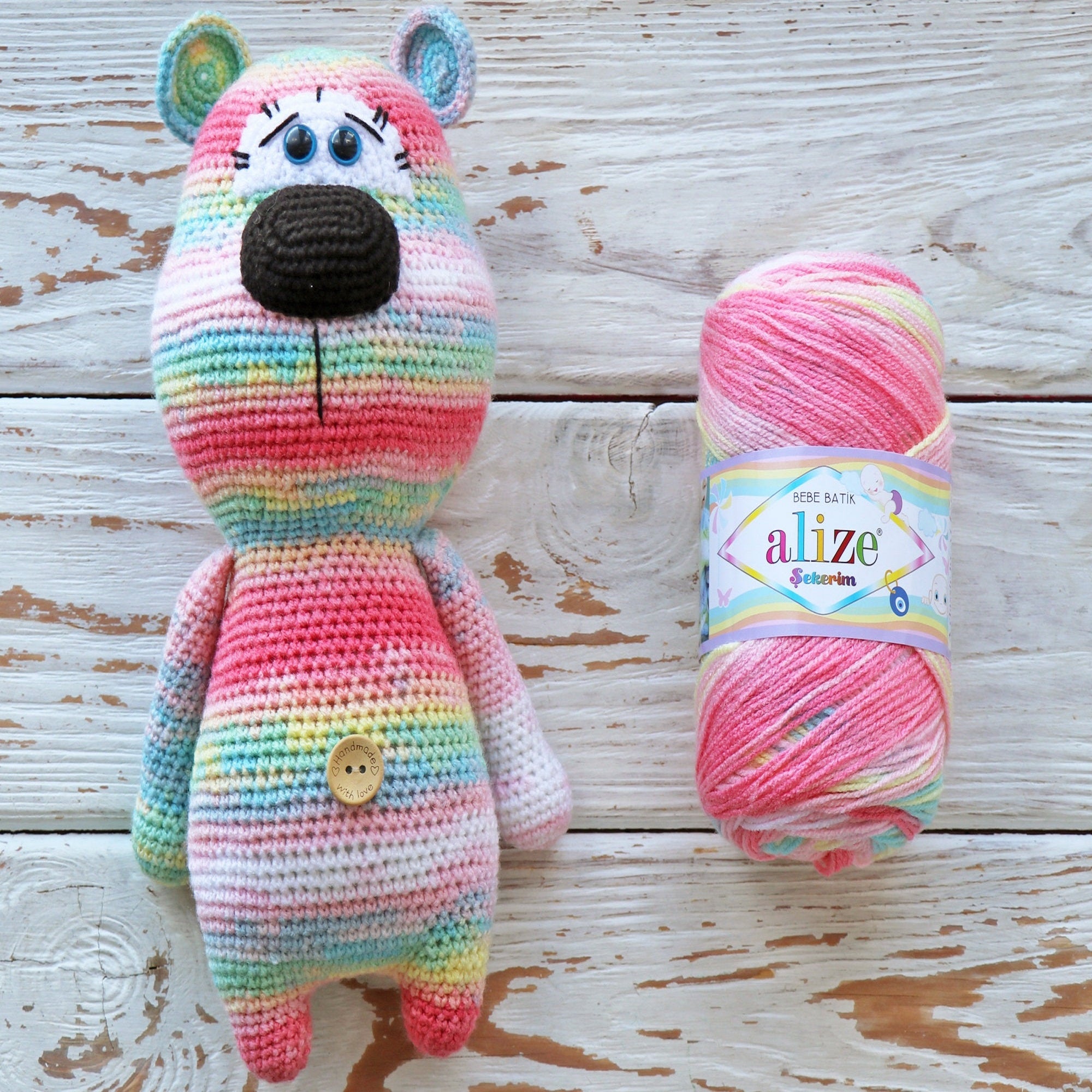 CANDY BEAR Crochet Pattern (skill level beginner)