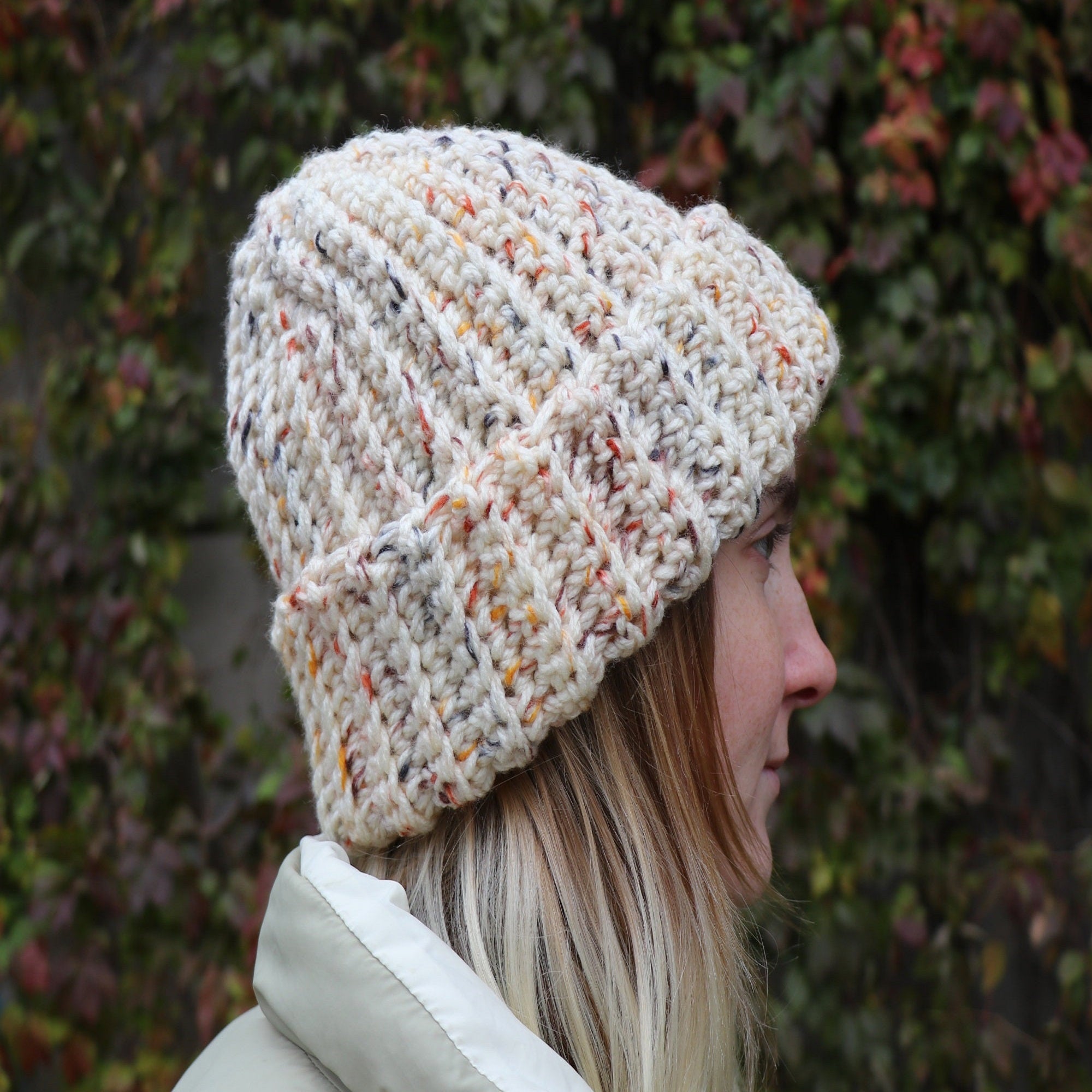 SLOUCHY BEANIE HAT Crochet Pattern (skill level beginner)