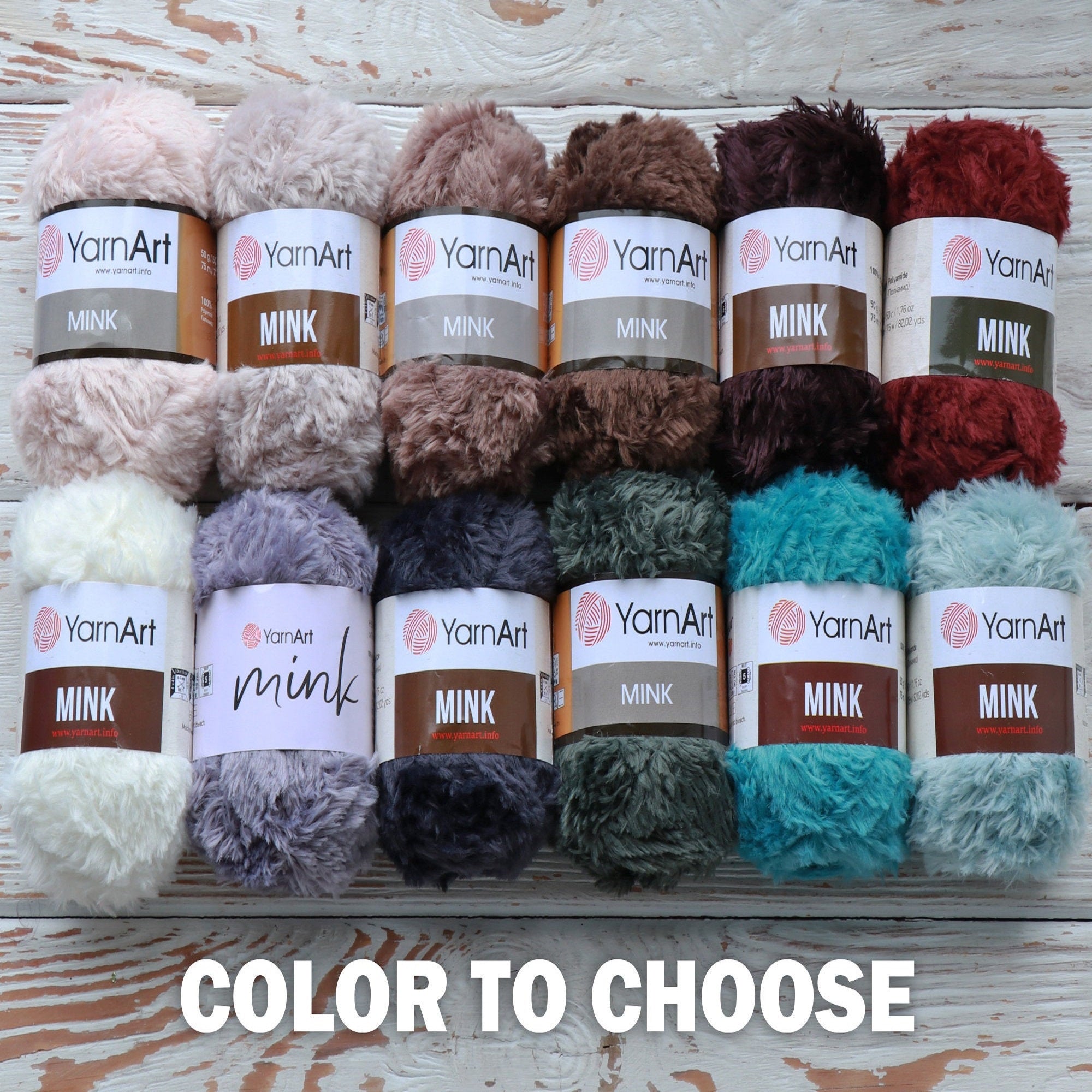 YarnArt Mink, 15 colors, 1.76 oz / 180 yards