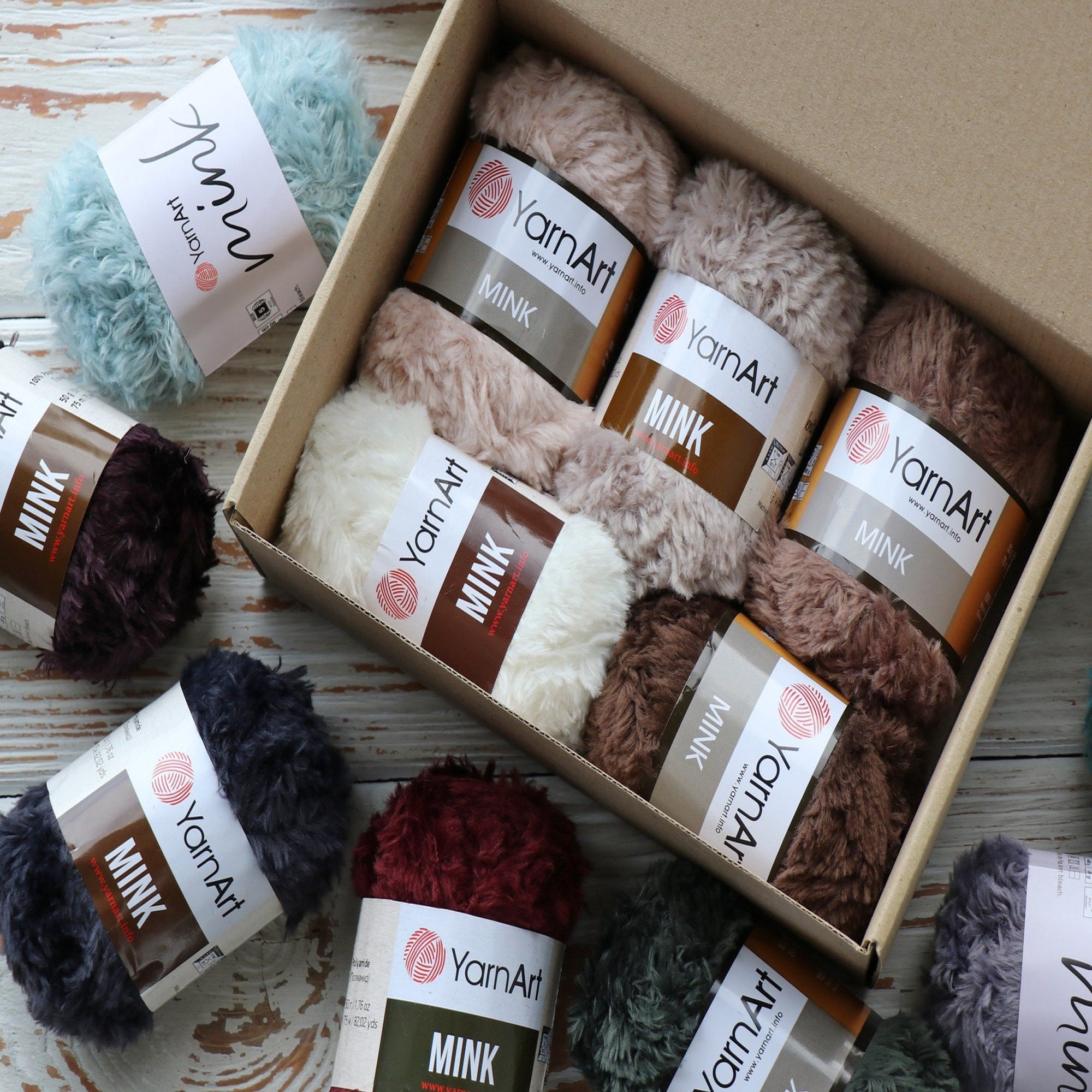 YarnArt Mink, 15 colors, 1.76 oz / 180 yards