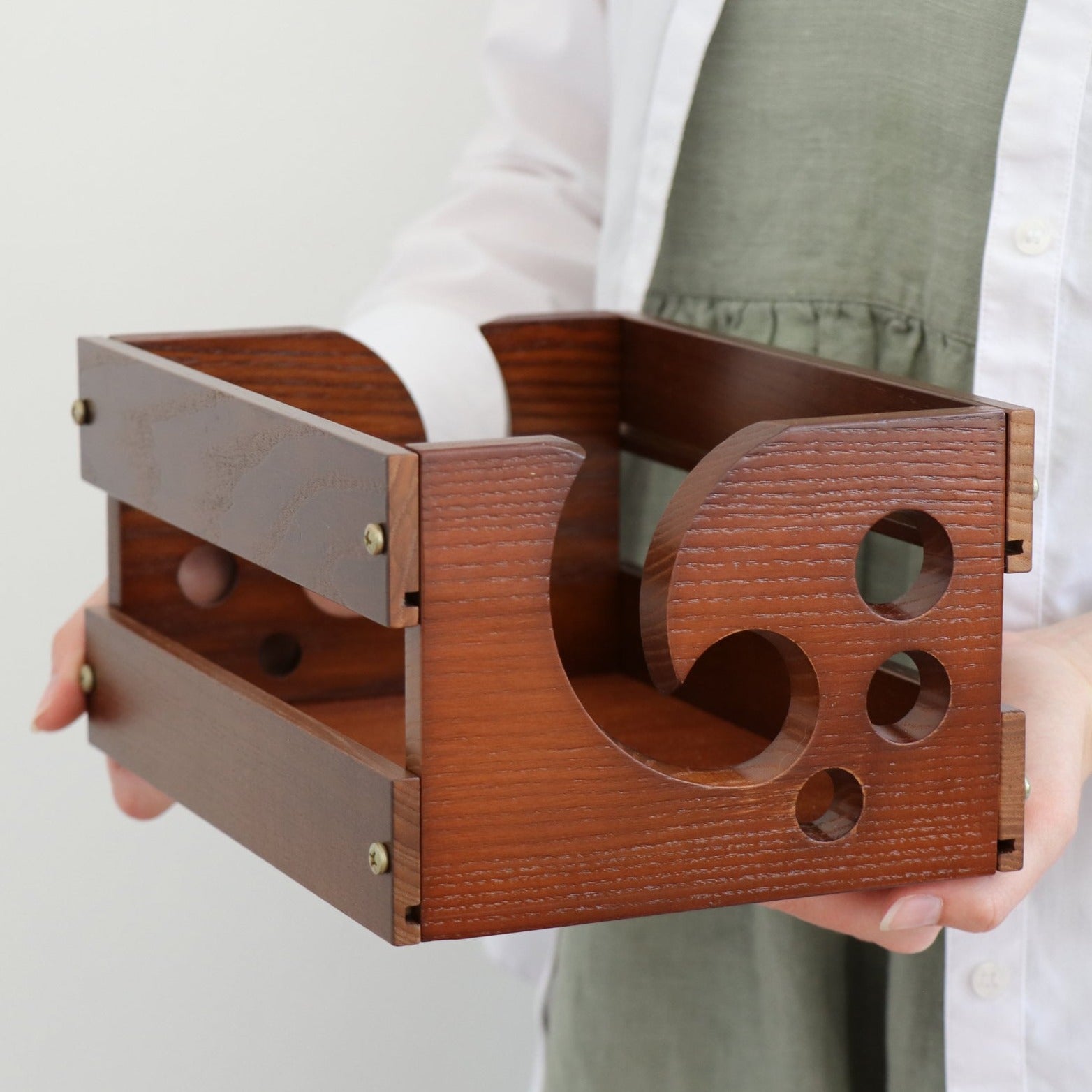 Wooden Yarn Box Personalized Yarn Holder Wooden Yarn Holder Knitting Box With Holes Wooden Yarn Holder With Holes Handmade Yarn Box