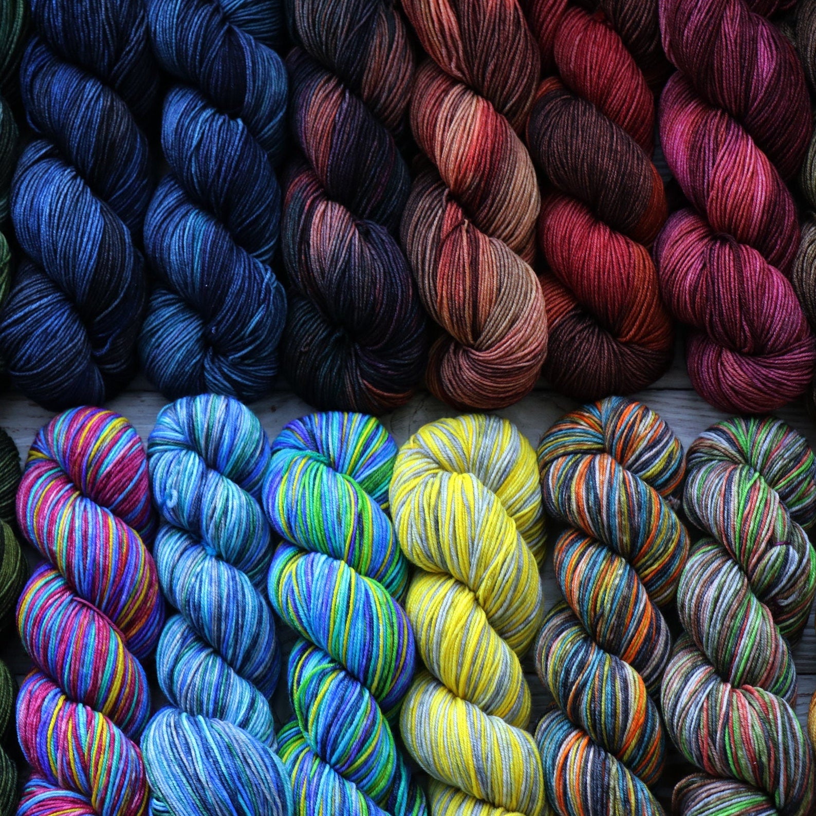 SOCK YARN 16 COLORS. Hand dyed sock yarn. Fingering sock yarn. Gazzal Happy Feet. Sprinkle yarn. Merino wool sock yarn. 100 g / 330 m