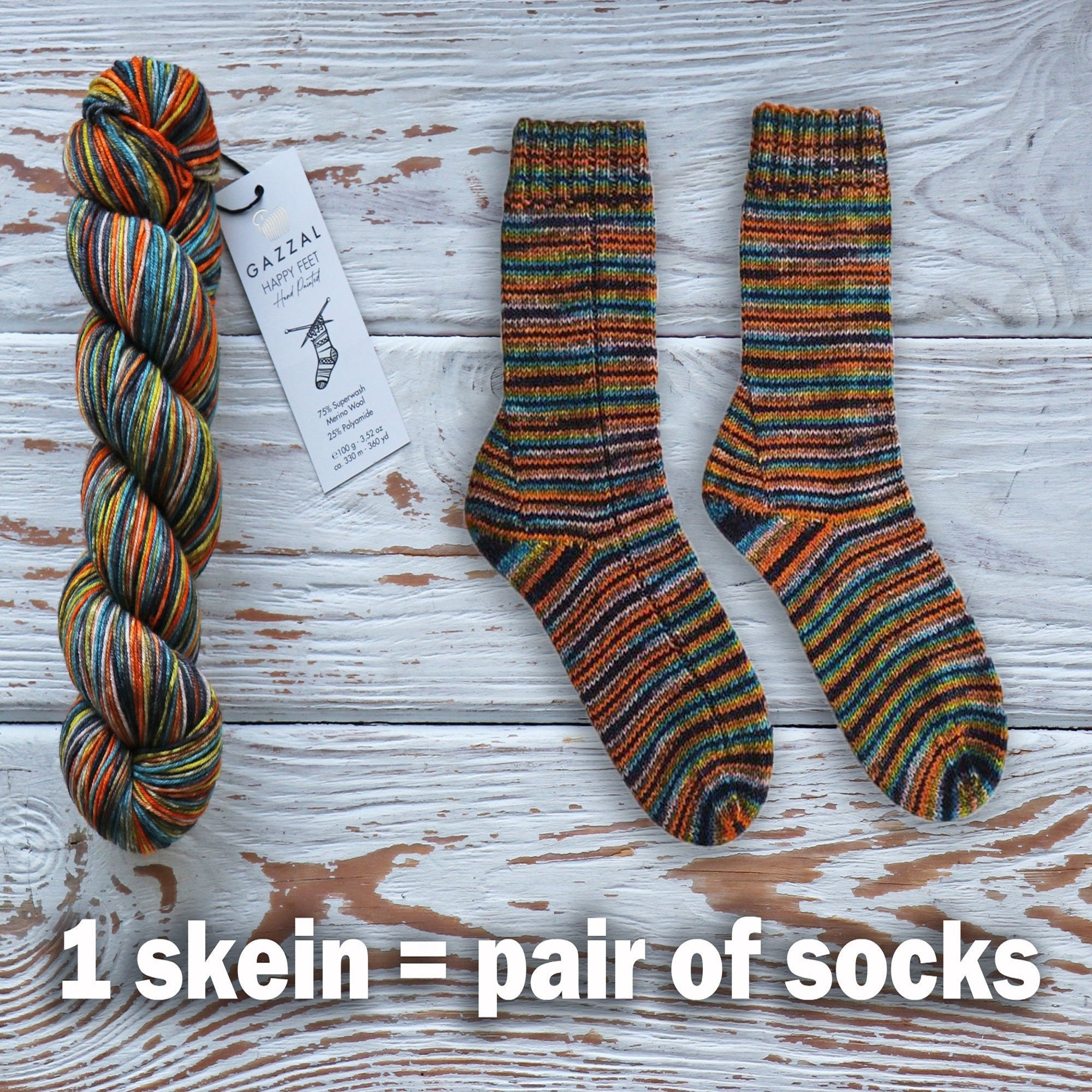 Gazzal Happy Feet, 16 colors, 3.5 oz / 437 yards