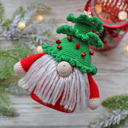 Christmas TREE GNOME Crochet Pattern, Merry and Bright Gnome, Gnome Cross Stitch Pattern, Gnome Ornament Pattern, Amigurumi Gnome