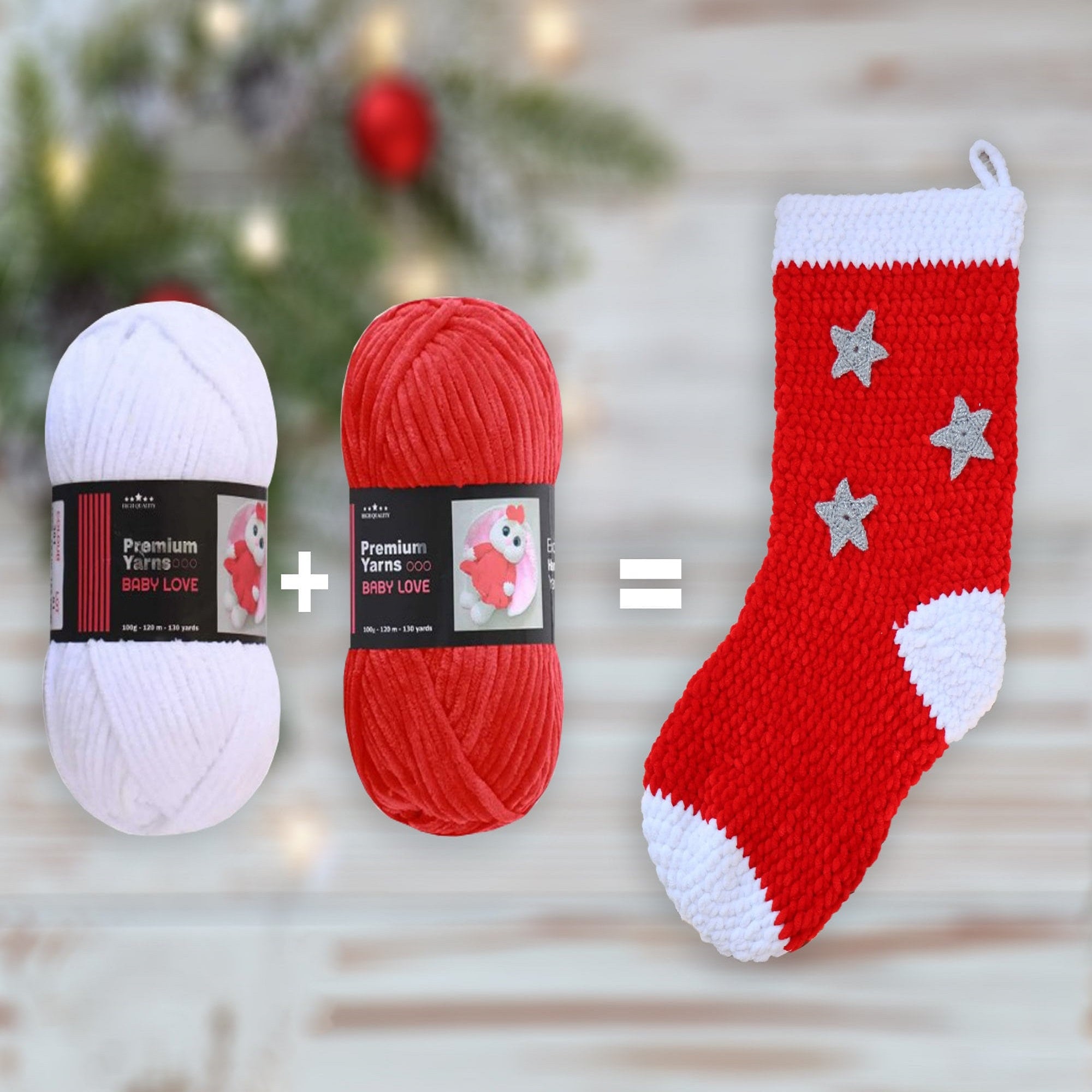 CHRISTMAS STOCKING Crochet Pattern (skill level beginner)