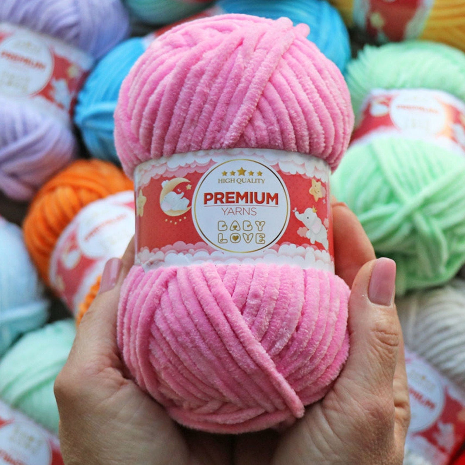 CHUNKY CHENILLE YARN 34 Colors, Amigurumi Yarn for Crochet and Knitting, Yarn for Crafting, Plush Yarn, Animal Yarn, Blanket Yarn