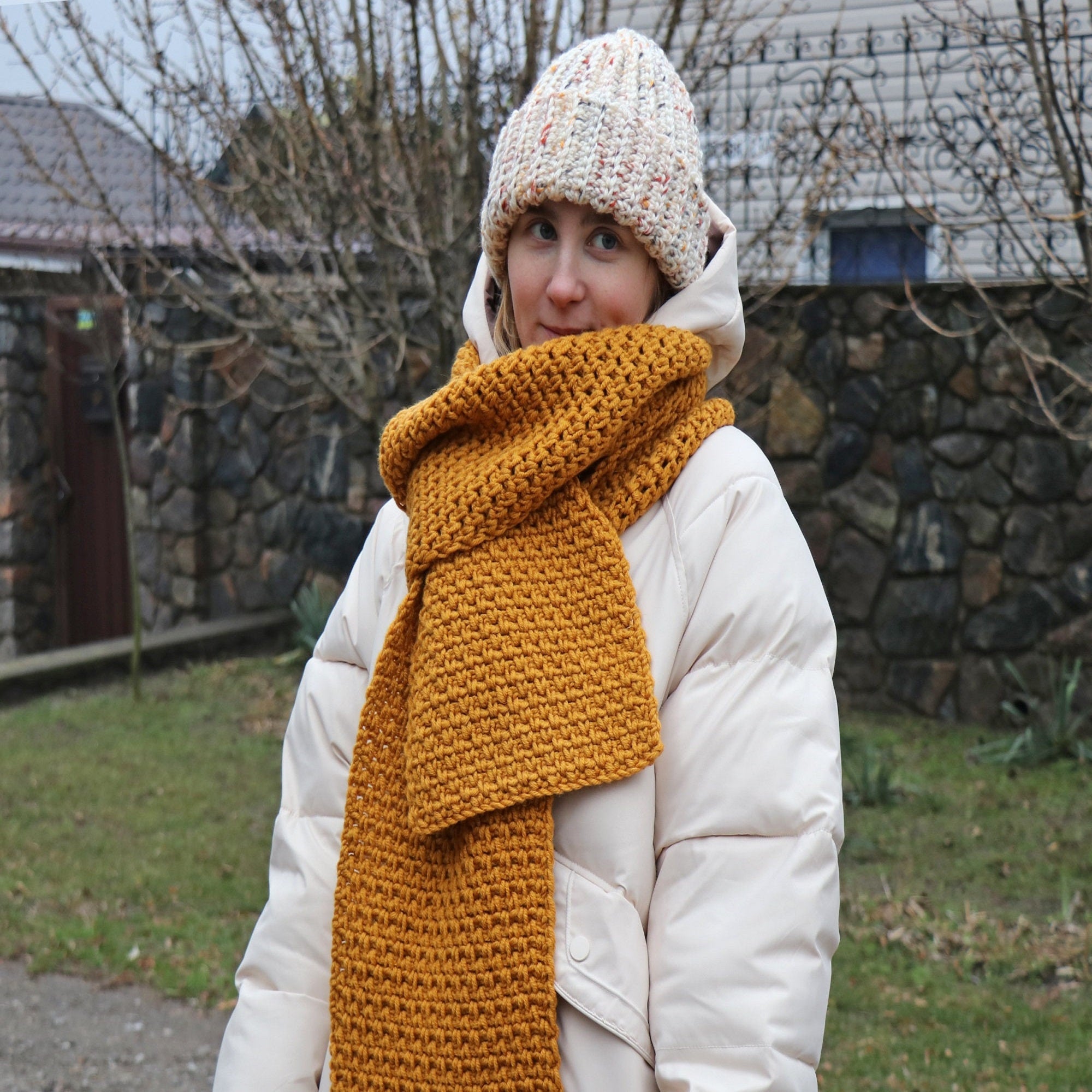 WINTER SCARF 5 CHARTS Crochet Pattern (skill level beginner)