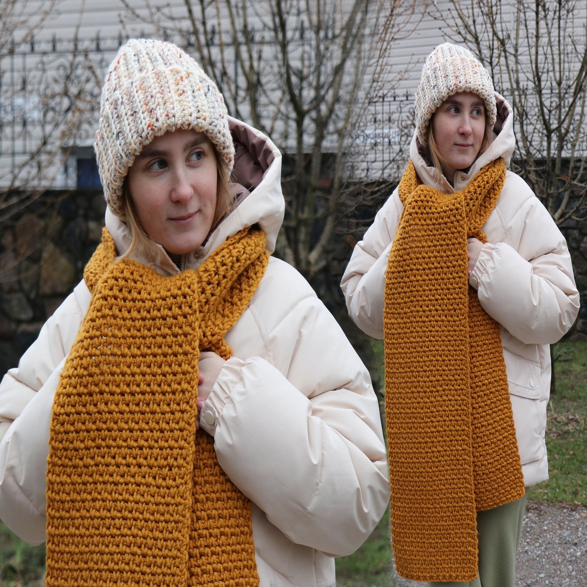 WINTER SCARF 5 CHARTS Crochet Pattern (skill level beginner)