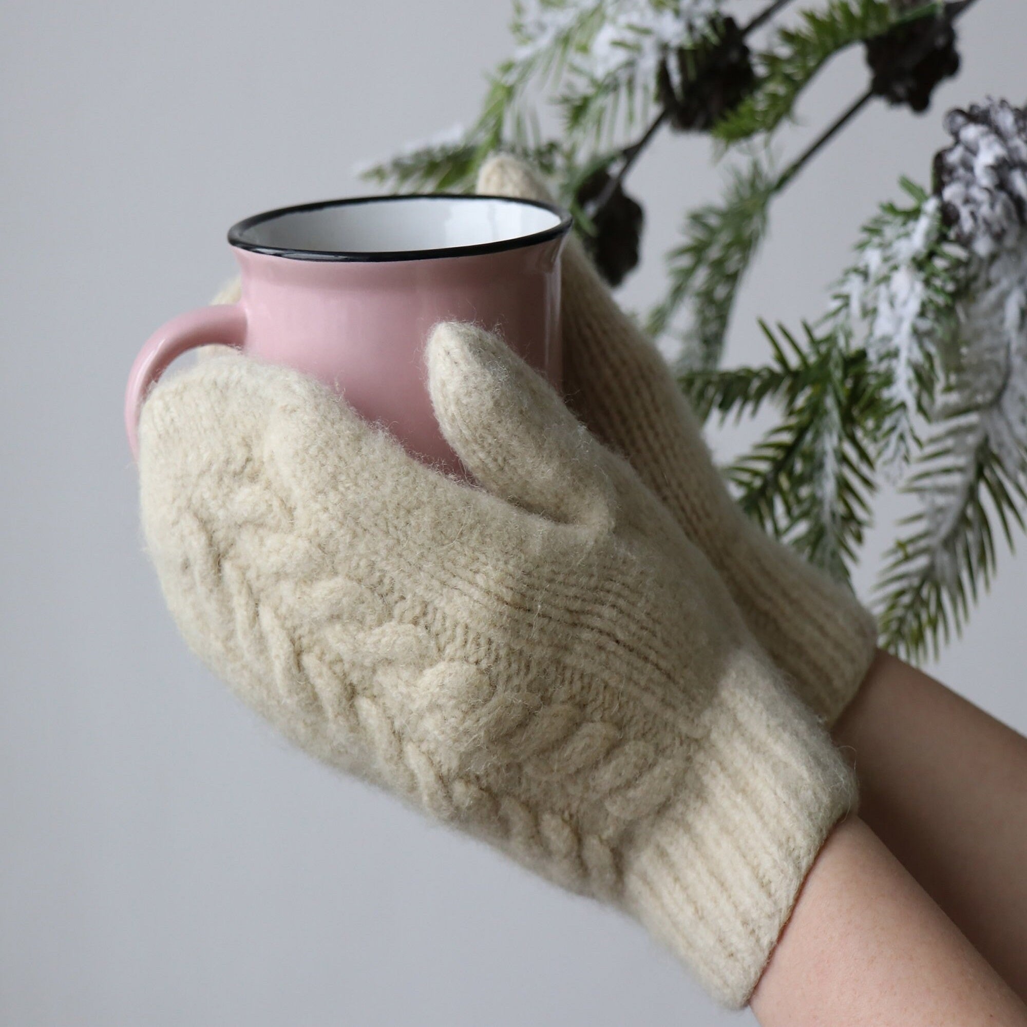 CABLE MITTENS Knitting Pattern (skill level intermediate)