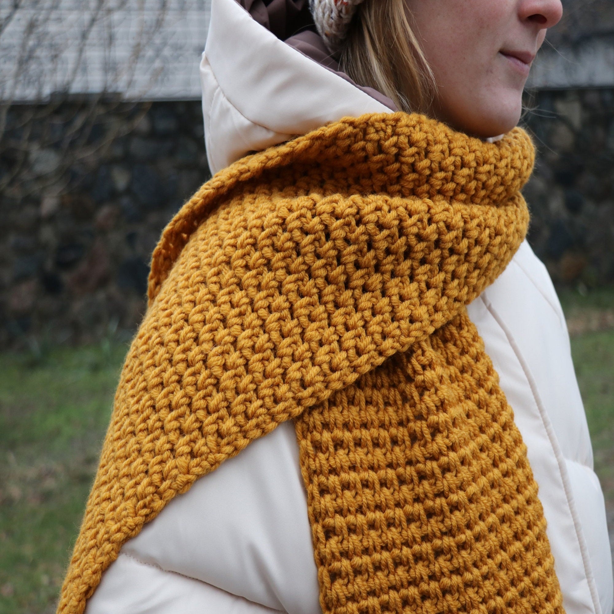 WINTER SCARF 5 CHARTS Crochet Pattern (skill level beginner)