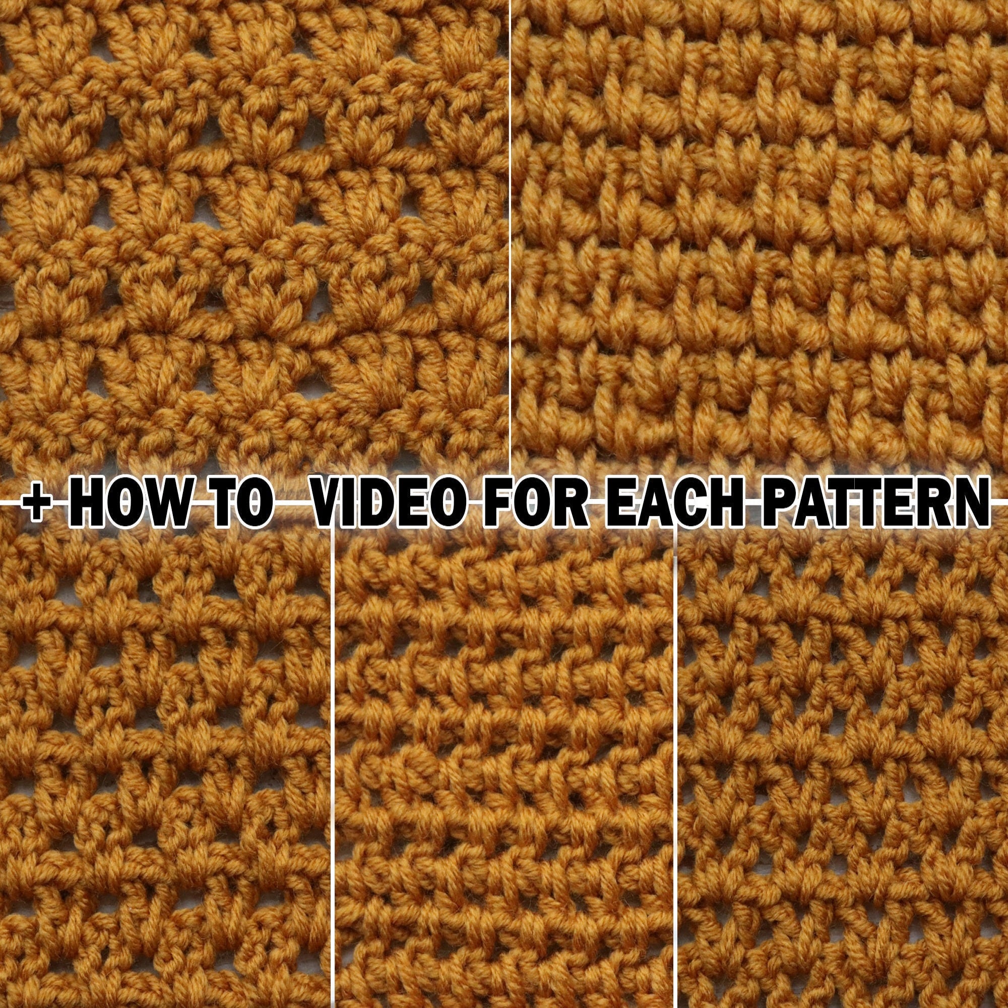 WINTER SCARF 5 CHARTS Crochet Pattern (skill level beginner)