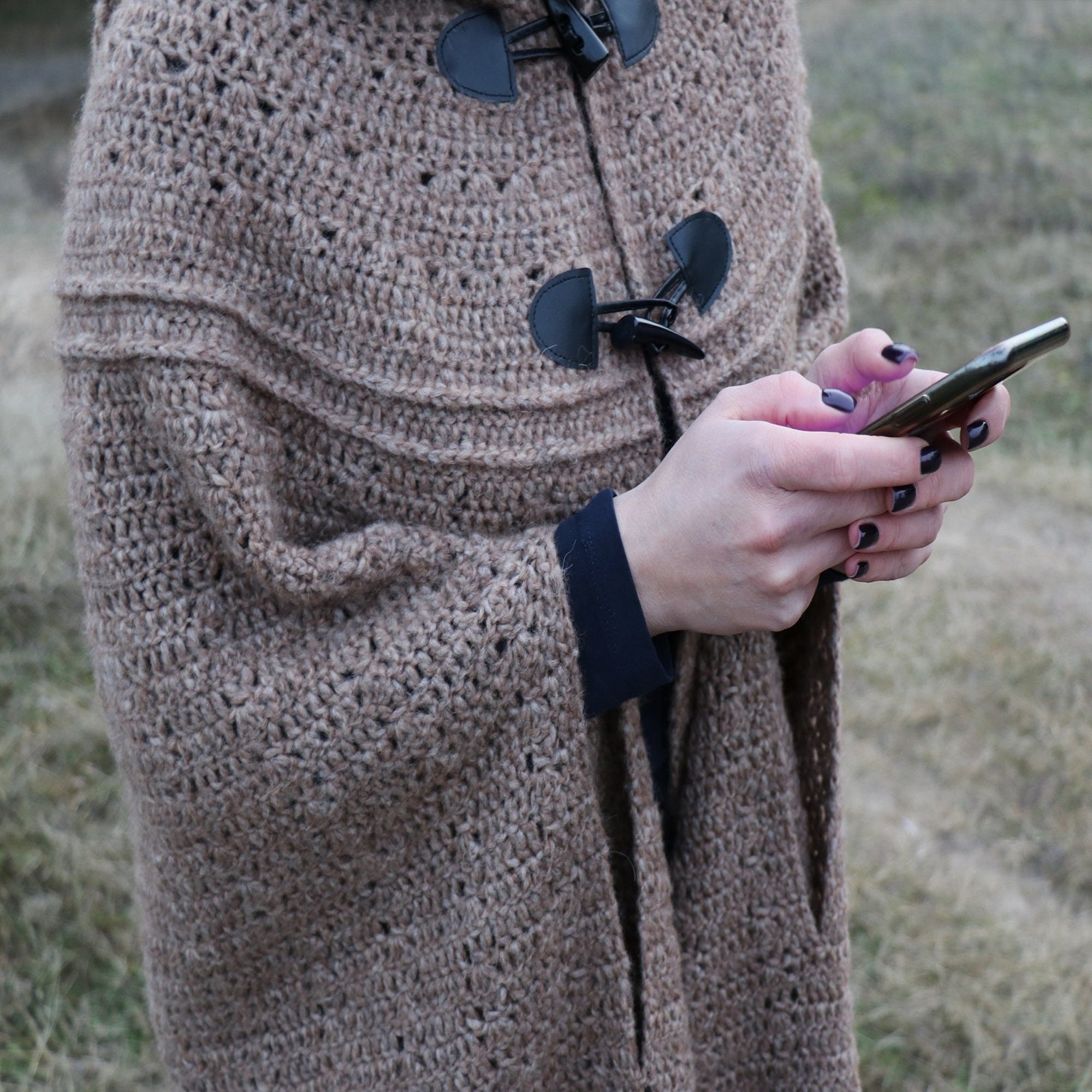 LONG HOODED CAPE Crochet Pattern (skill level intermediate)