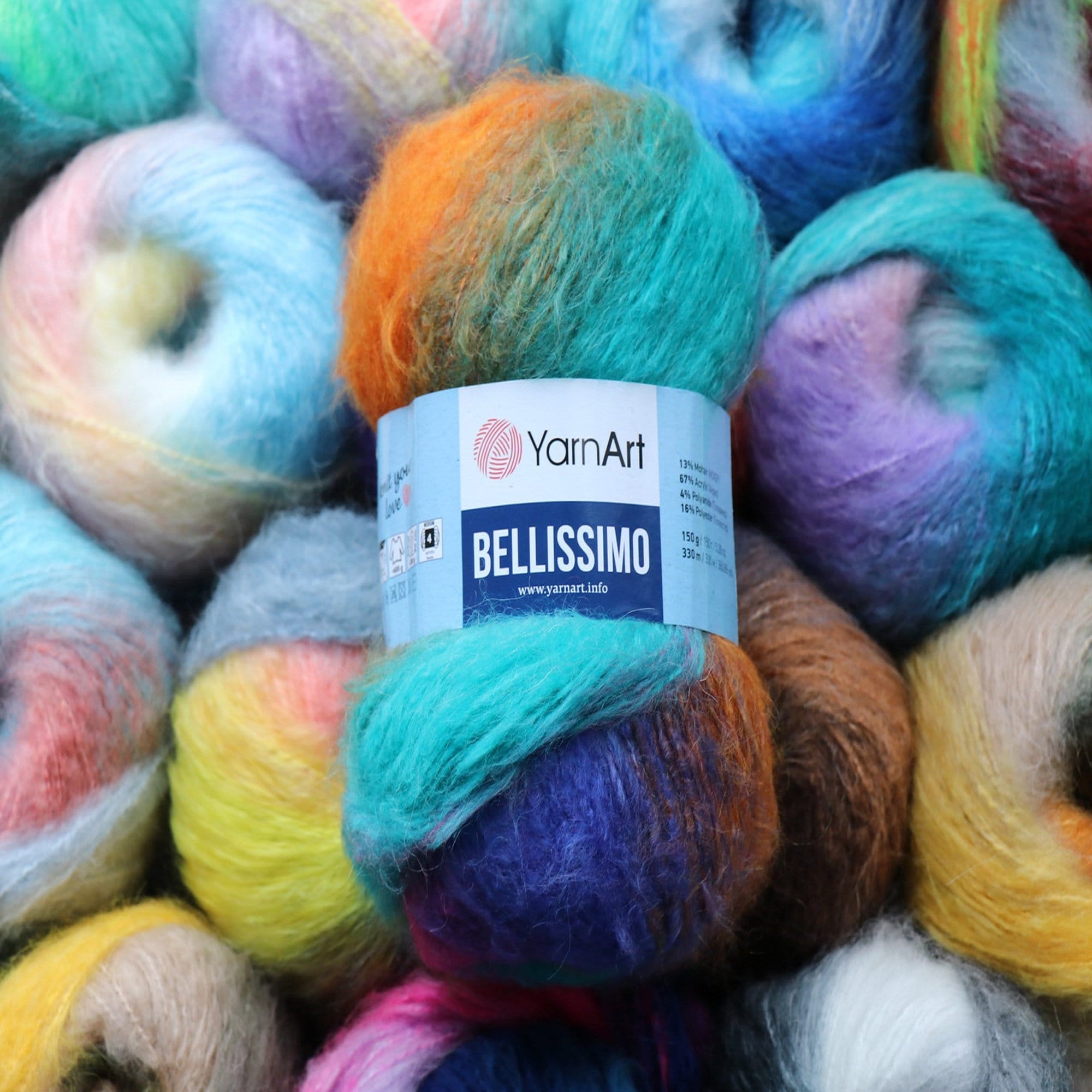 YarnArt Bellissimo, 17 colors, 5.3 oz / 360 yards