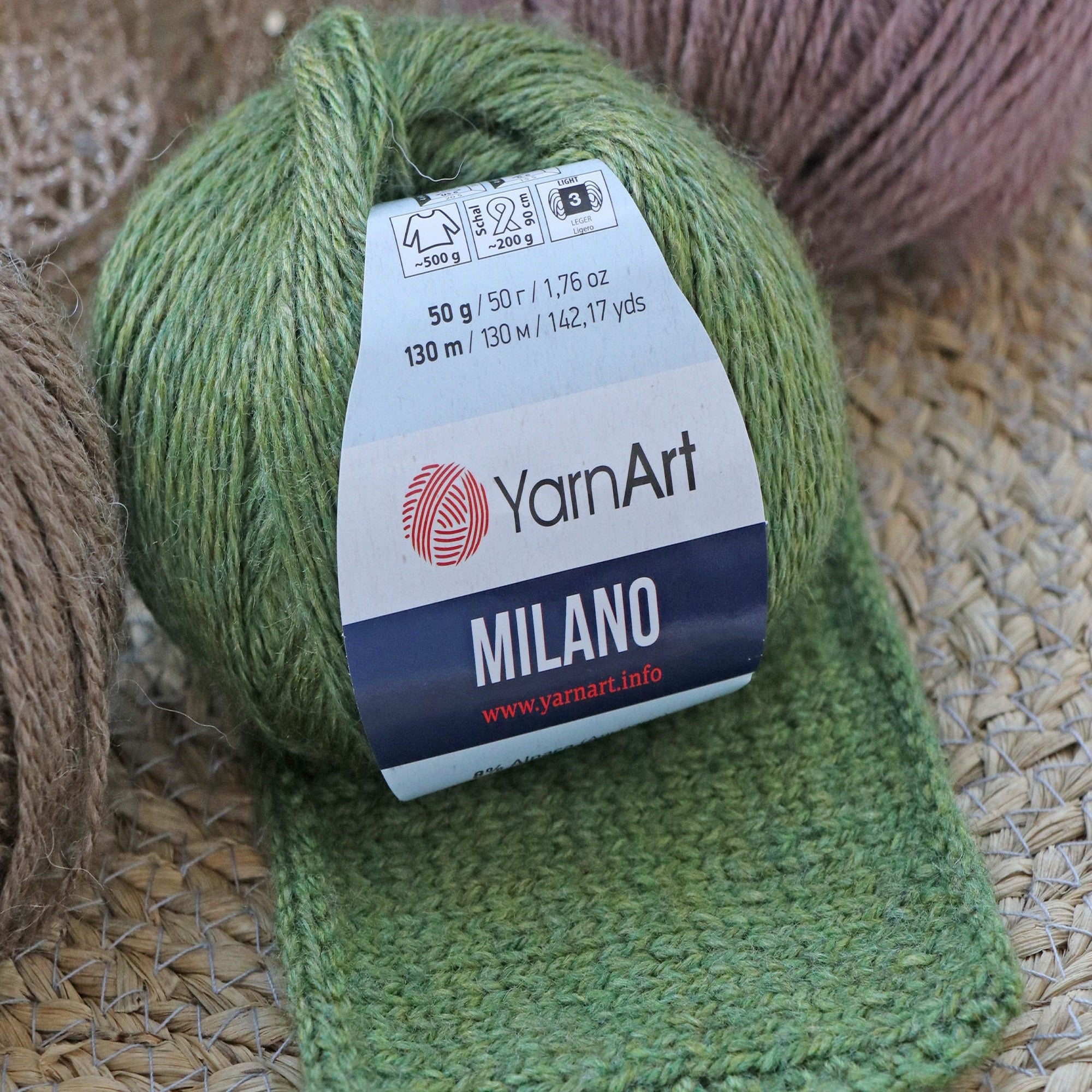 Yarnart Milano, 17 colors, 1.76 oz / 142 yards