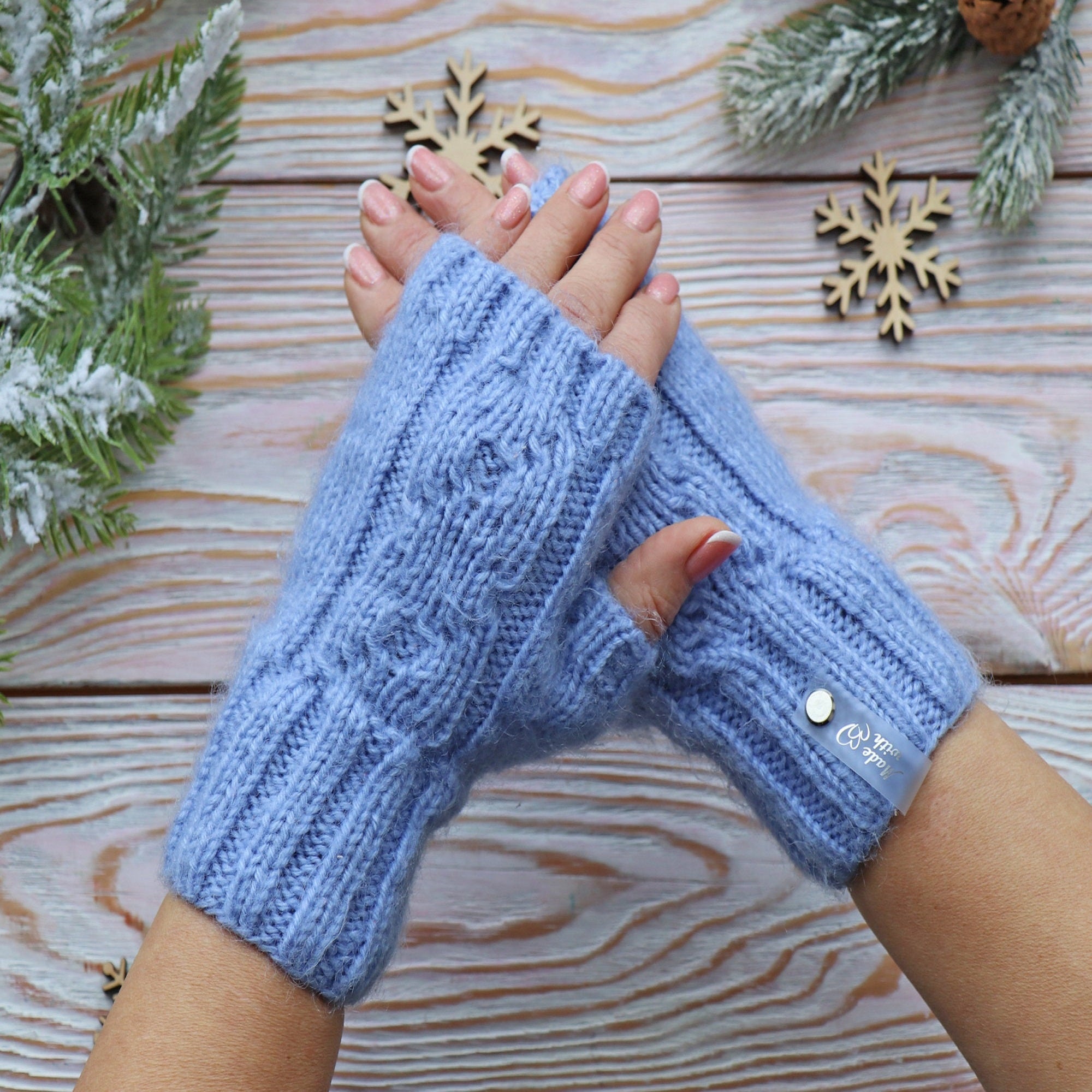 FINGERLESS MITTENS Knitting Pattern (skill level intermediate)