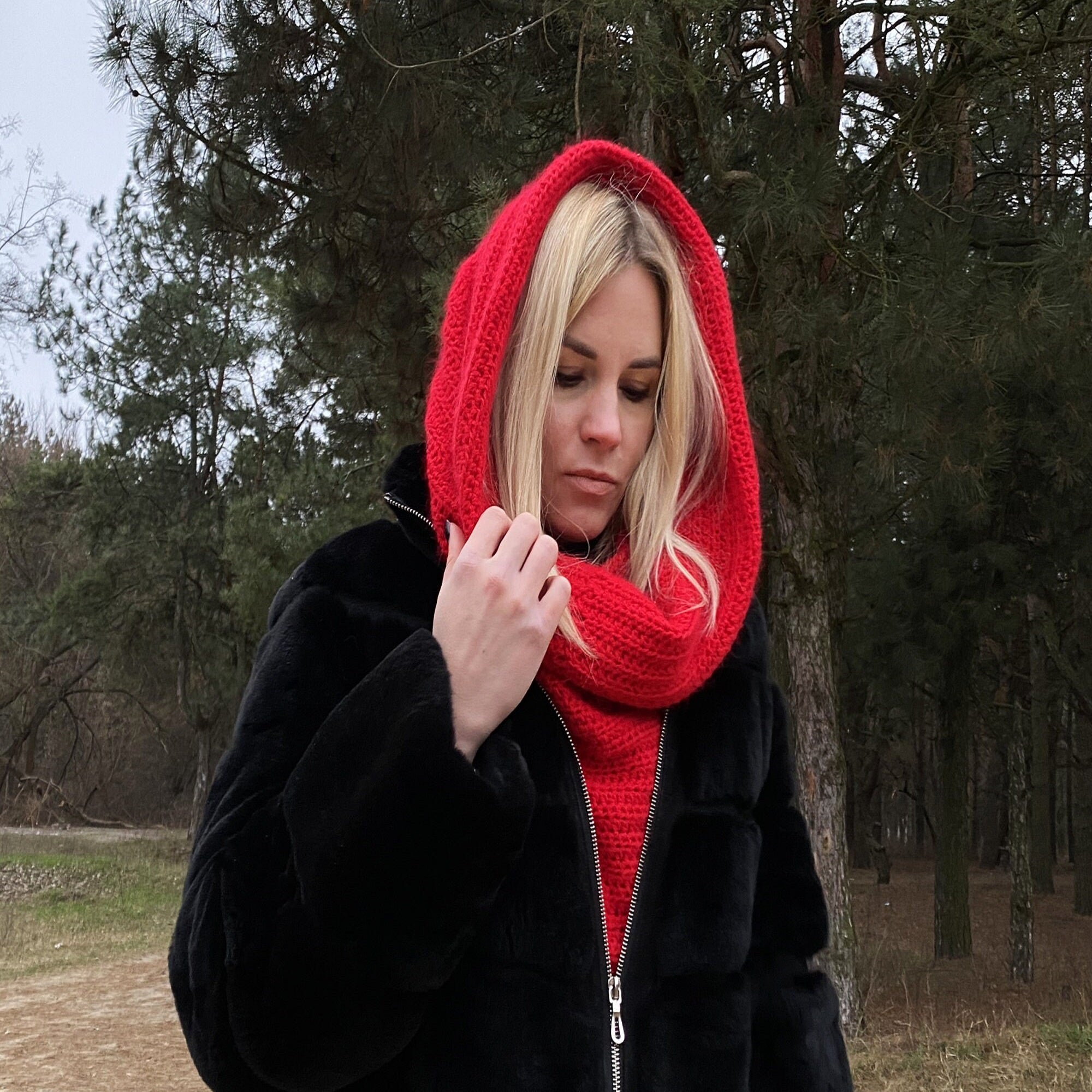 HOODED COWL Crochet Pattern (skill level intermediate)